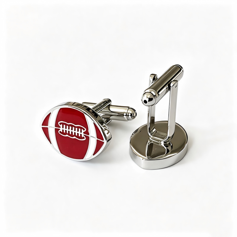 American Football Enamel Cufflinks, Men's Sports Rugby Shirt Cuff Links for Business Wedding Gift