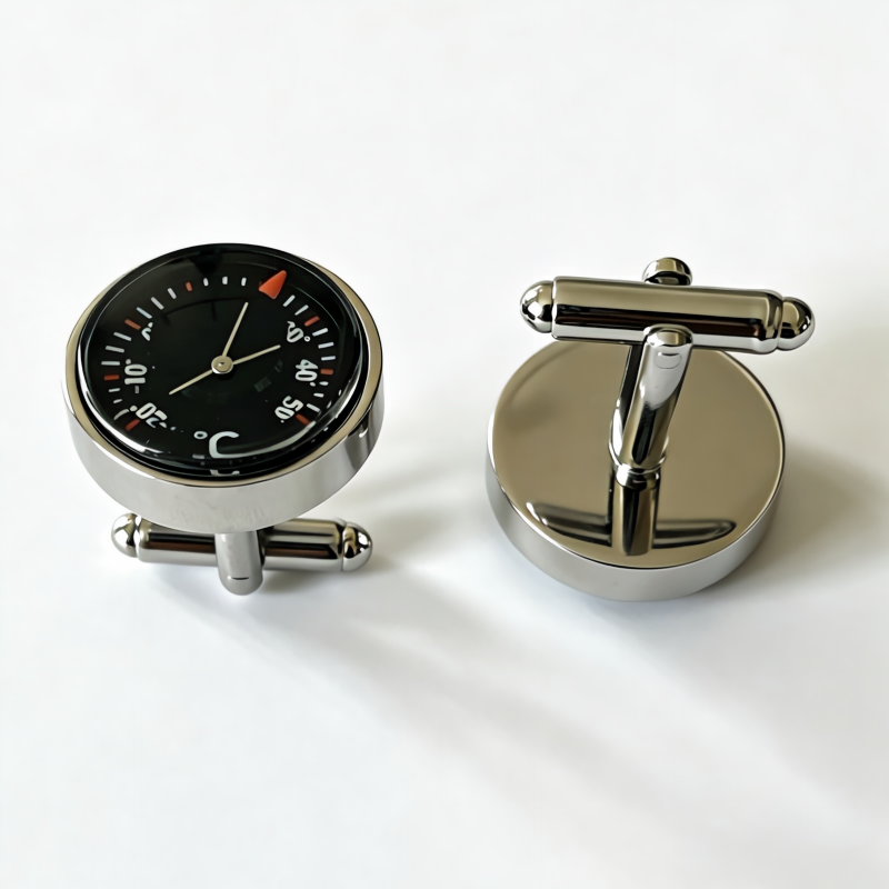 Thermometer Dial Cufflinks, Unique Mens Business Suit Cuff Links