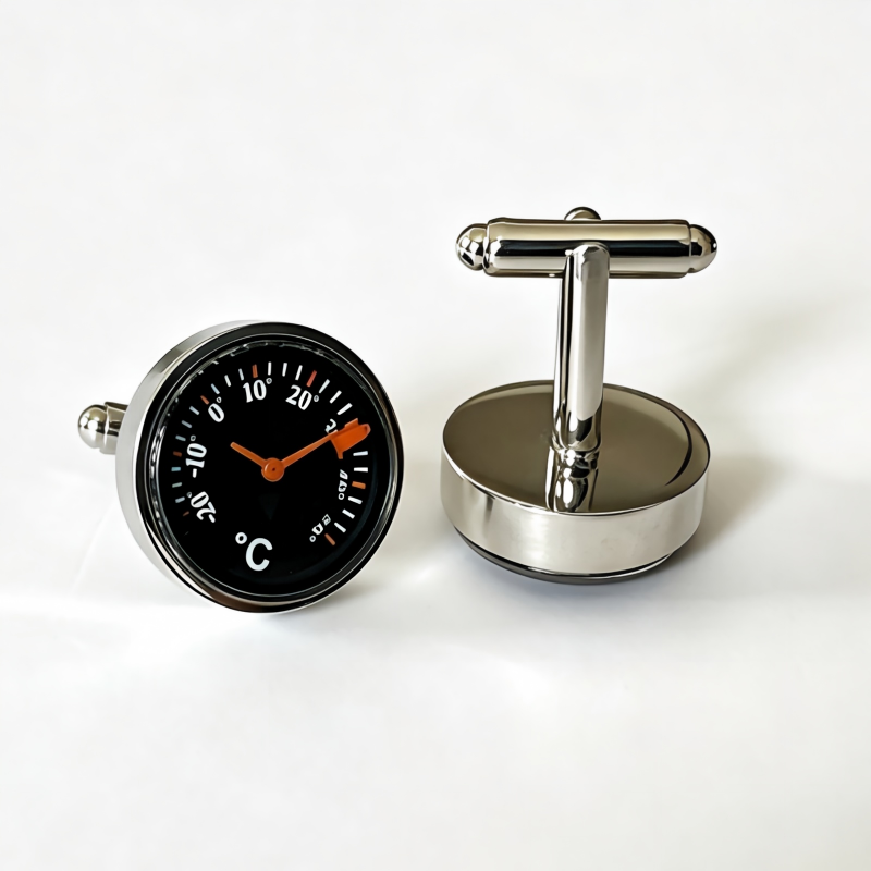 Thermometer Dial Cufflinks, Unique Mens Business Suit Cuff Links