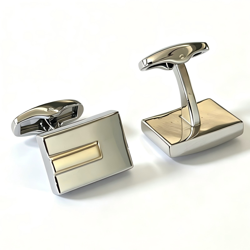 Square Two Tone Silver Gold French Cufflinks Men Business Suit Shirt Accessories
