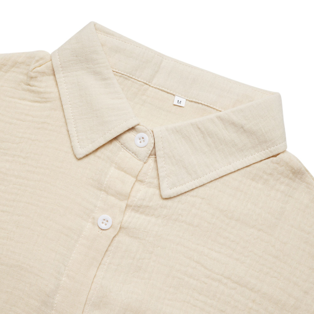 Women's Shirt Blouse Short Sleeve Cotton Shirt Blouse Summer Leisure T-Shirt Casual Tops with Buttons