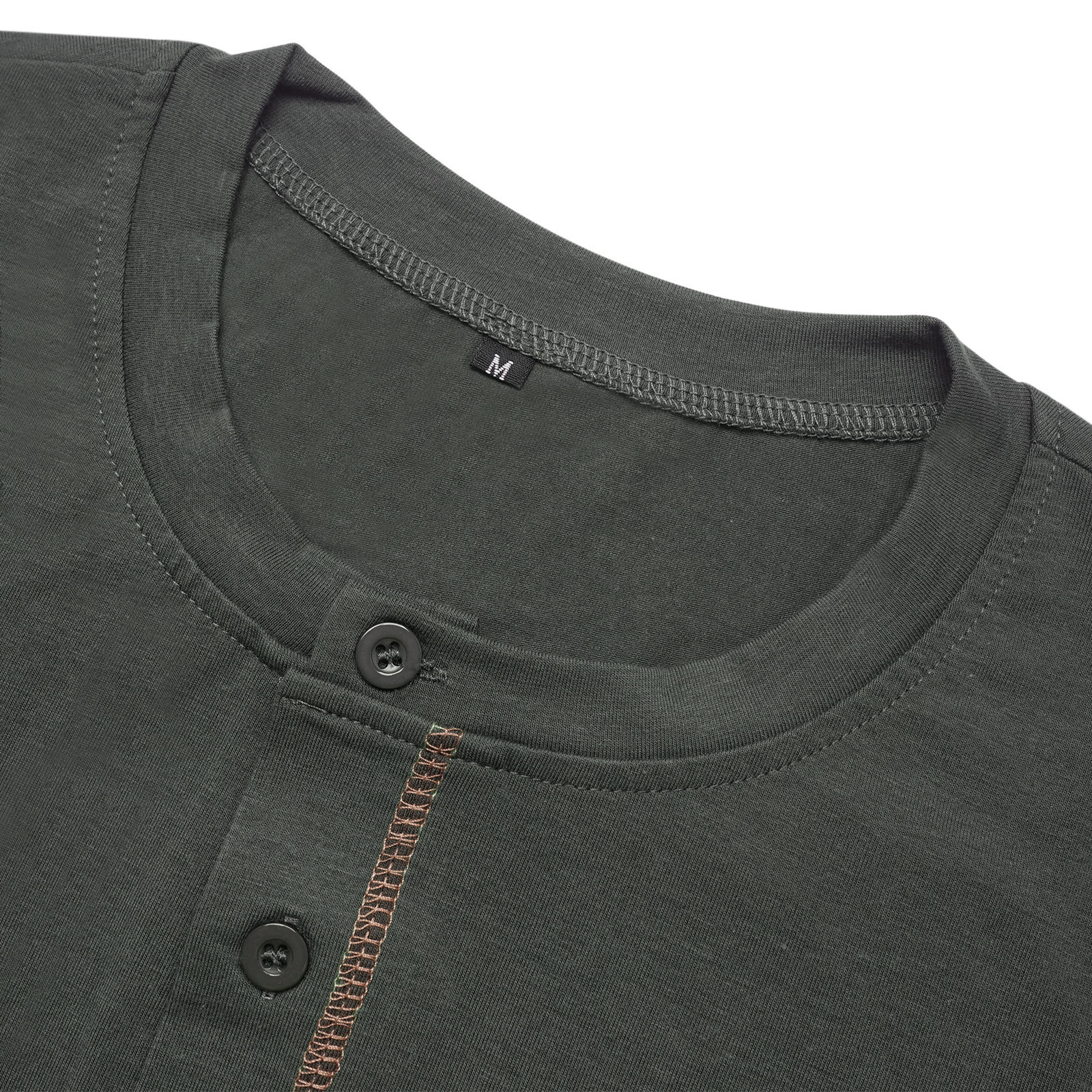 Men's T-Shirt Long Sleeve Shirt Cotton Long Sleeve V Neck Henley Shirt Tee Top T-Shirts with Button