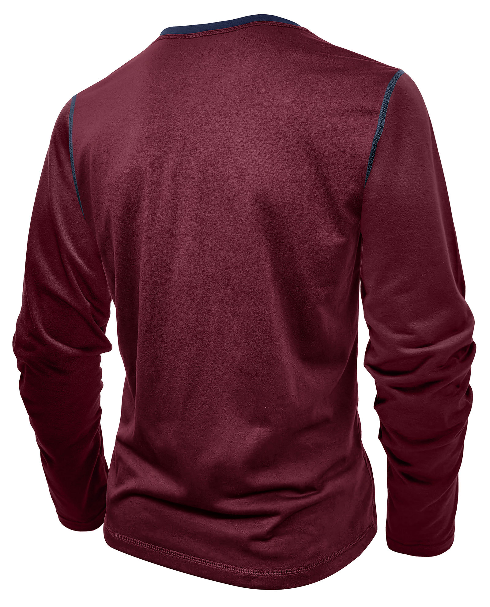 Long Sleeve T-Shirt Men's Shirt Tops Cotton V Neck Henley Shirt Tee Top T-Shirts with Button
