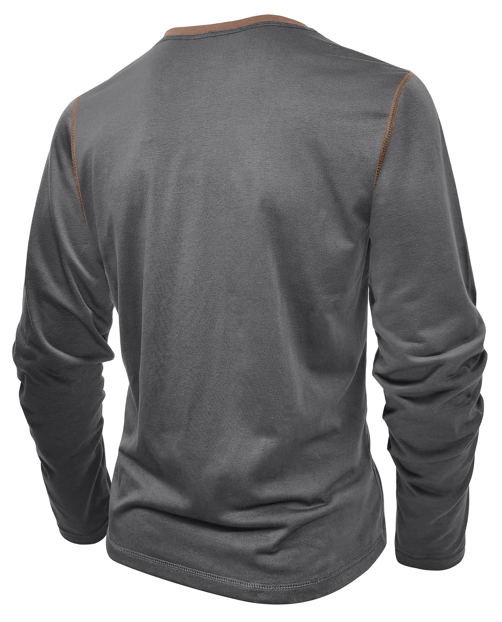 Long Sleeve T-Shirt Men's Shirt Tops Cotton V Neck Henley Shirt Tee Top T-Shirts with Button