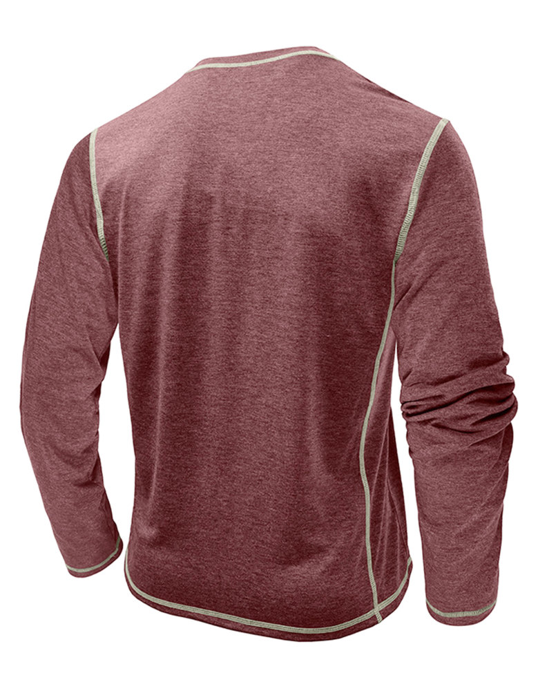 Men's Henley Shirt Long Sleeve T-Shirt Tops Cotton V Neck Tee Top T-Shirts with Button