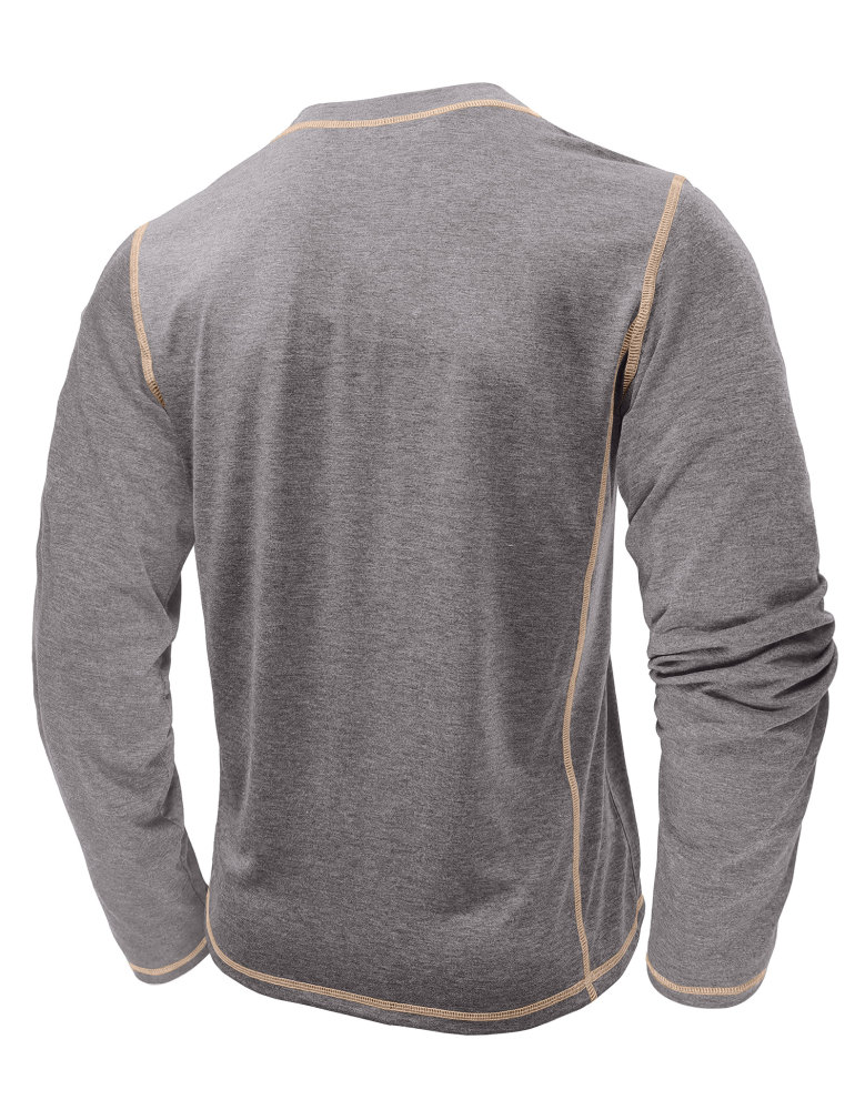 Men's Henley Shirt Long Sleeve T-Shirt Tops Cotton V Neck Tee Top T-Shirts with Button