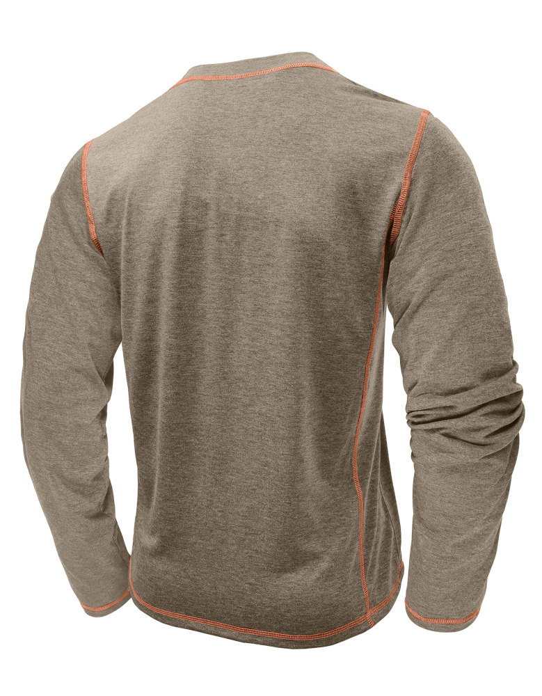 Men's Henley Shirt Long Sleeve T-Shirt Tops Cotton V Neck Tee Top T-Shirts with Button