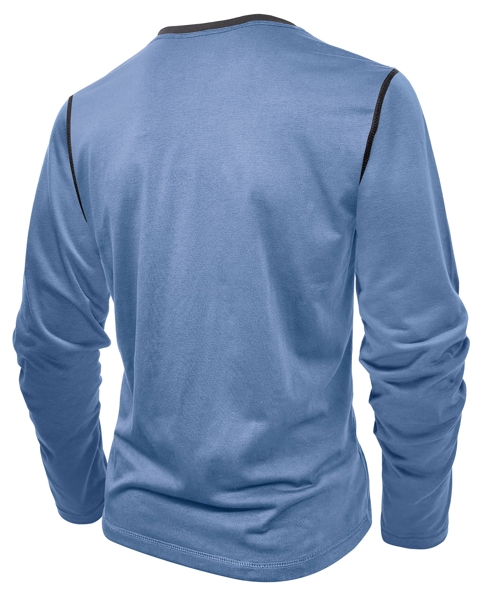 Long Sleeve T-Shirt Men's Shirt Tops Cotton V Neck Henley Shirt Tee Top T-Shirts with Button