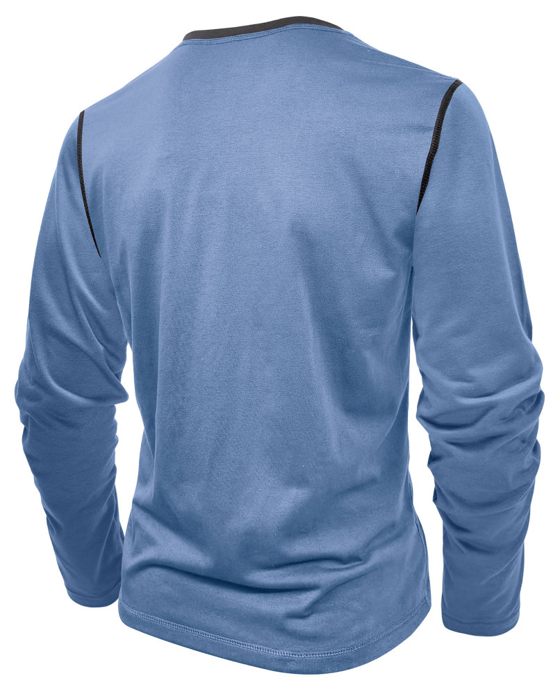 Long Sleeve T-Shirt Men's Shirt Tops Cotton V Neck Henley Shirt Tee Top T-Shirts with Button