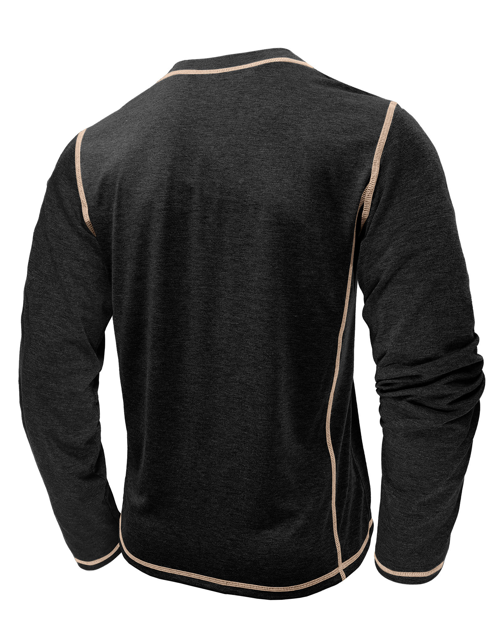 Men's Henley Shirt Long Sleeve T-Shirt Tops Cotton V Neck Tee Top T-Shirts with Button