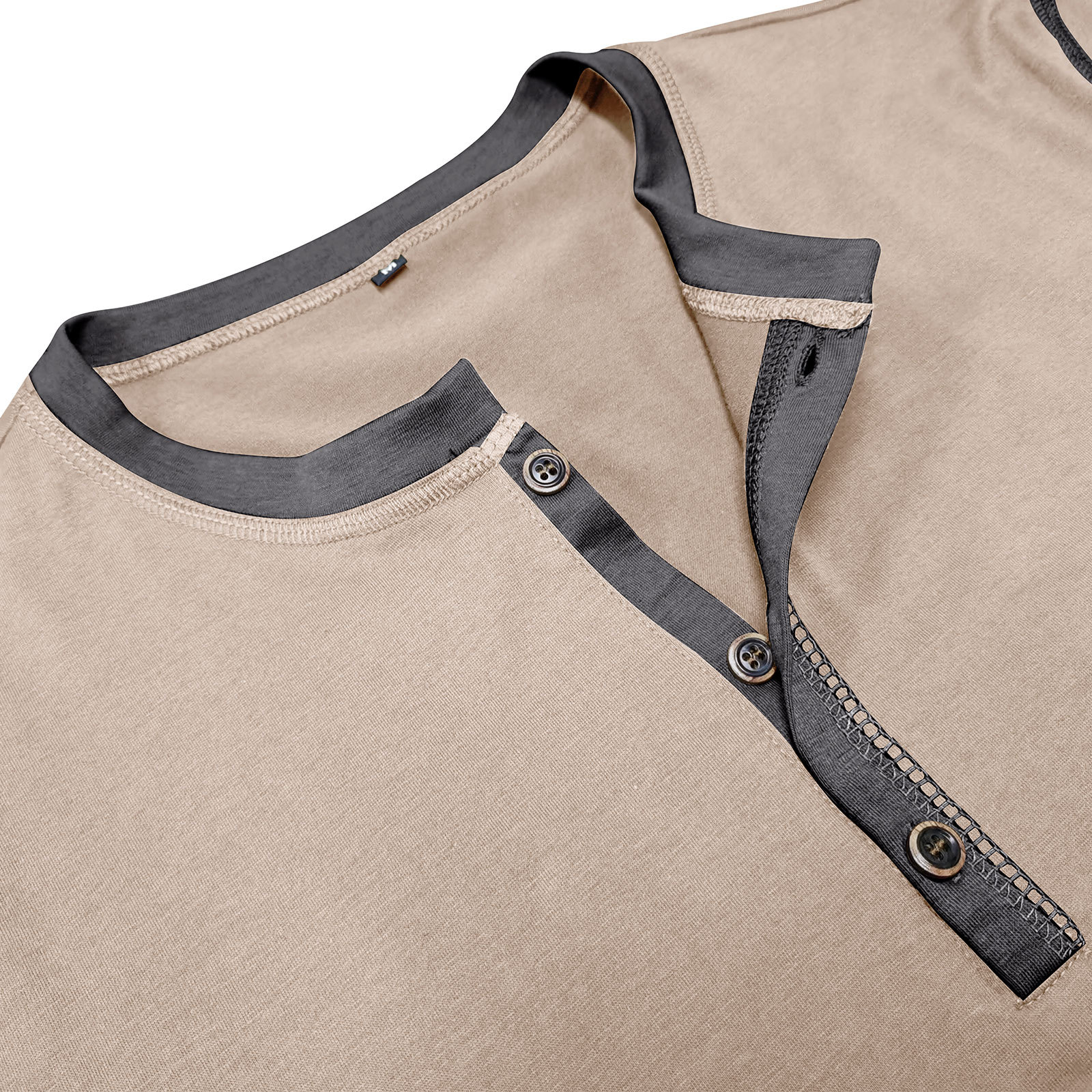 Long Sleeve T-Shirt Men's Shirt Tops Cotton V Neck Henley Shirt Tee Top T-Shirts with Button