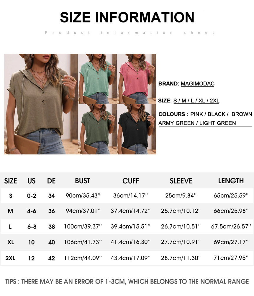 Summer Short Sleeve Hoodie Women's Lightweight Cotton Hooded Shirt T-Shirt Tops with Hood