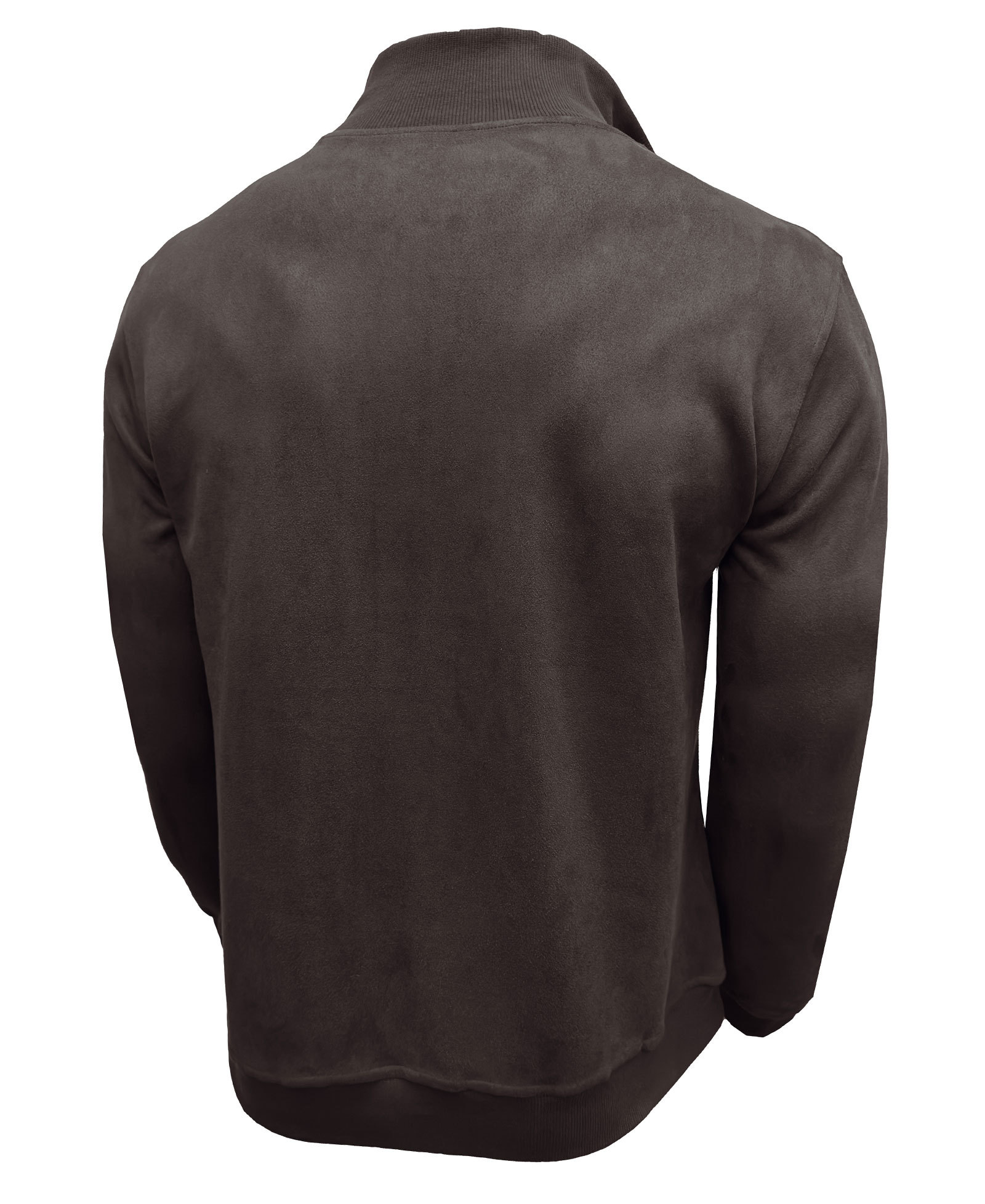 Men's Polo Pullover Quarter Zip Leather Look Sweatshirt Autumn Winter Zip Men's Long Sleeve Shirts with Collar