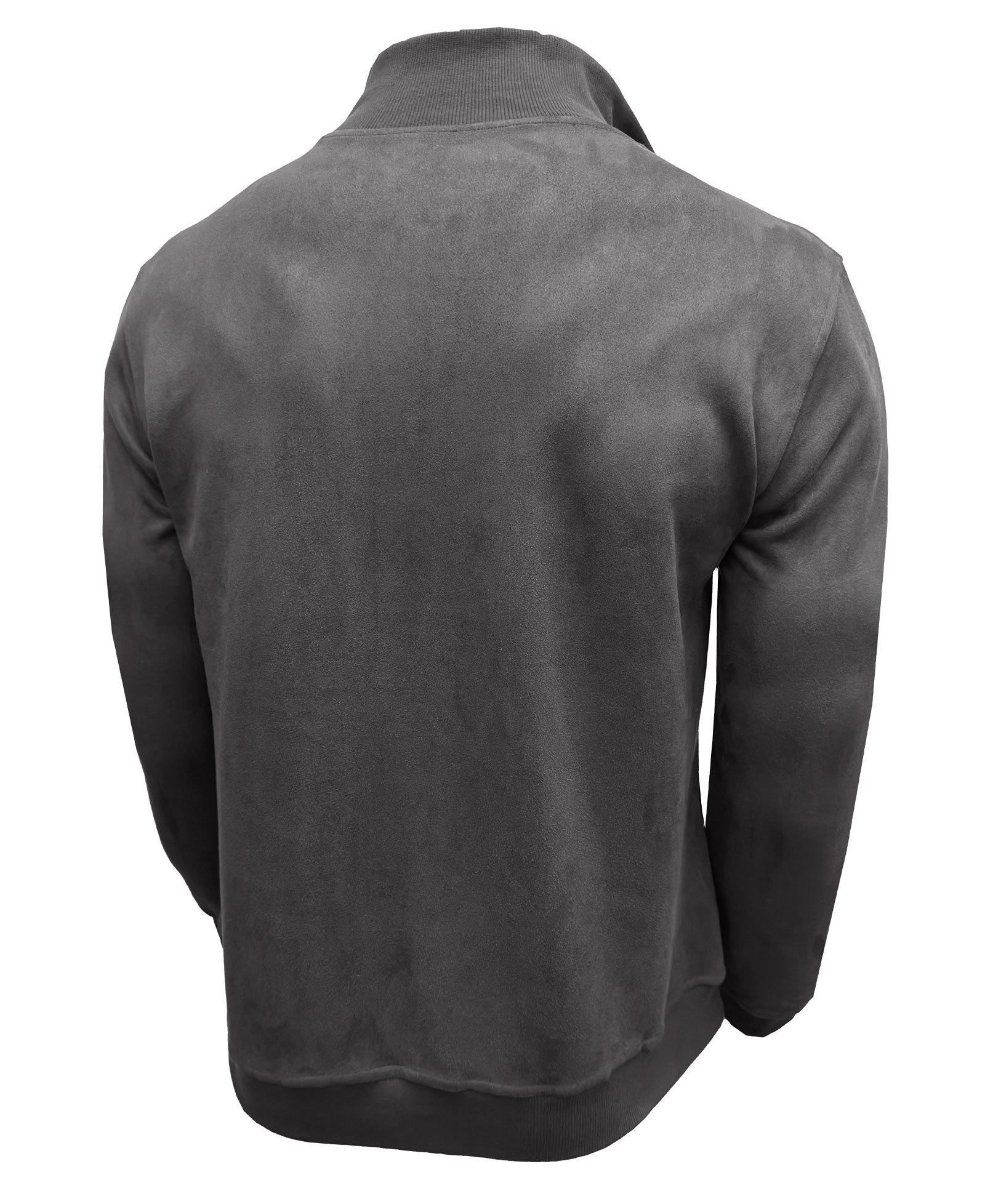 Men's Polo Pullover Quarter Zip Leather Look Sweatshirt Autumn Winter Zip Men's Long Sleeve Shirts with Collar