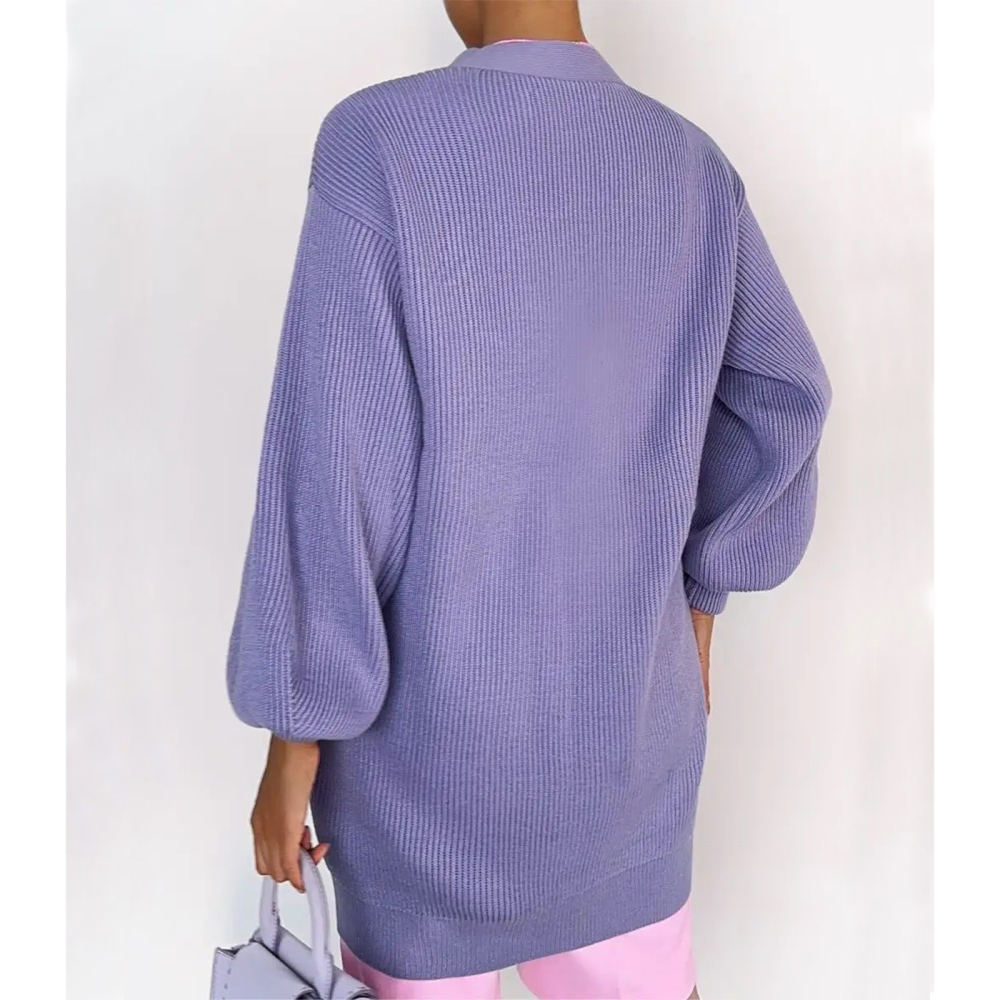 MAGIMODAC Ladies Cardigans Knit Jacket Coat V Neck Chunky Knitted Jumper Causal Solid Color Knit Cardigan Sweater Open Front Button Up Pullover Knitwears