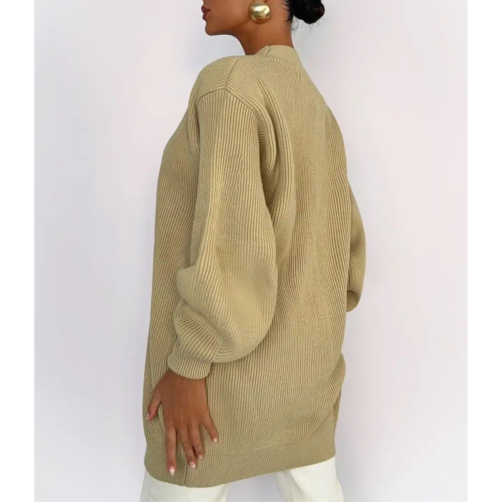 MAGIMODAC Ladies Cardigans Knit Jacket Coat V Neck Chunky Knitted Jumper Causal Solid Color Knit Cardigan Sweater Open Front Button Up Pullover Knitwears
