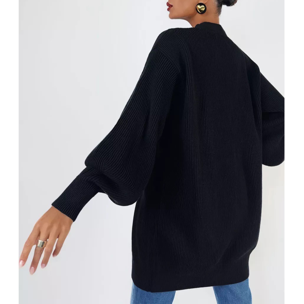 MAGIMODAC Ladies Cardigans Knit Jacket Coat V Neck Chunky Knitted Jumper Causal Solid Color Knit Cardigan Sweater Open Front Button Up Pullover Knitwears