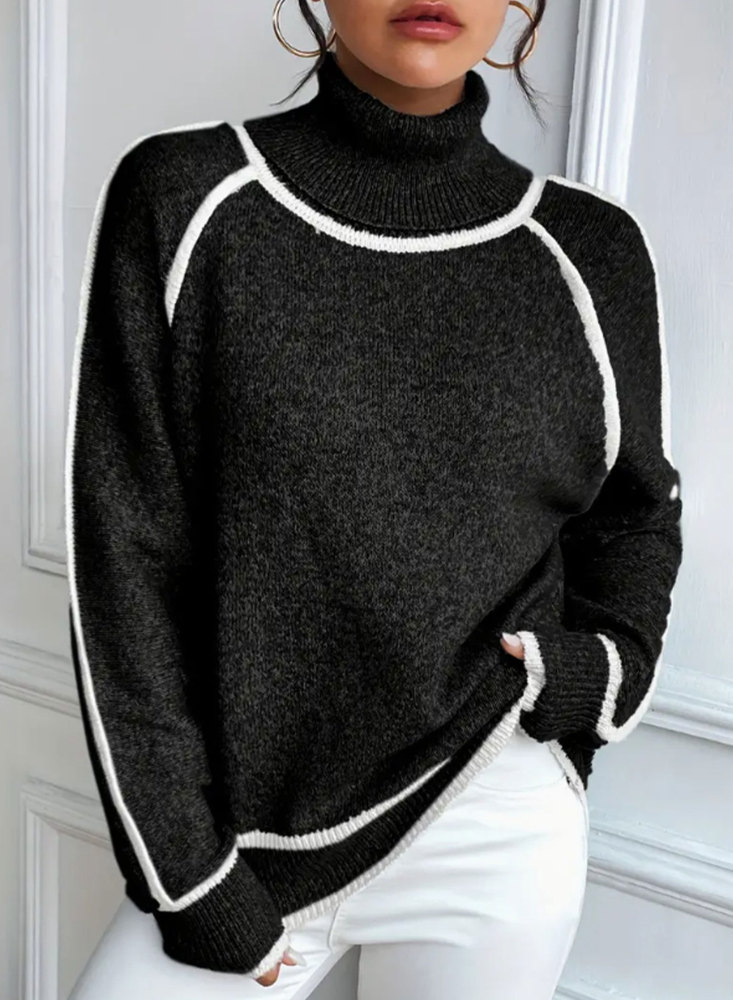 MAGIMODAC Ladies Winter Turtleneck Sweaters Solid Colour Turtle Neck Knit Jumper Long Sleeve Knitted Pullover Tops Soft Warm High-Neck Knitwears Casual Regular Fit