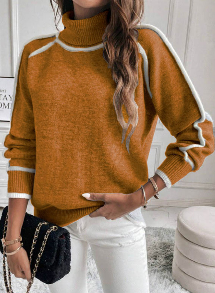 MAGIMODAC Ladies Winter Turtleneck Sweaters Solid Colour Turtle Neck Knit Jumper Long Sleeve Knitted Pullover Tops Soft Warm High-Neck Knitwears Casual Regular Fit