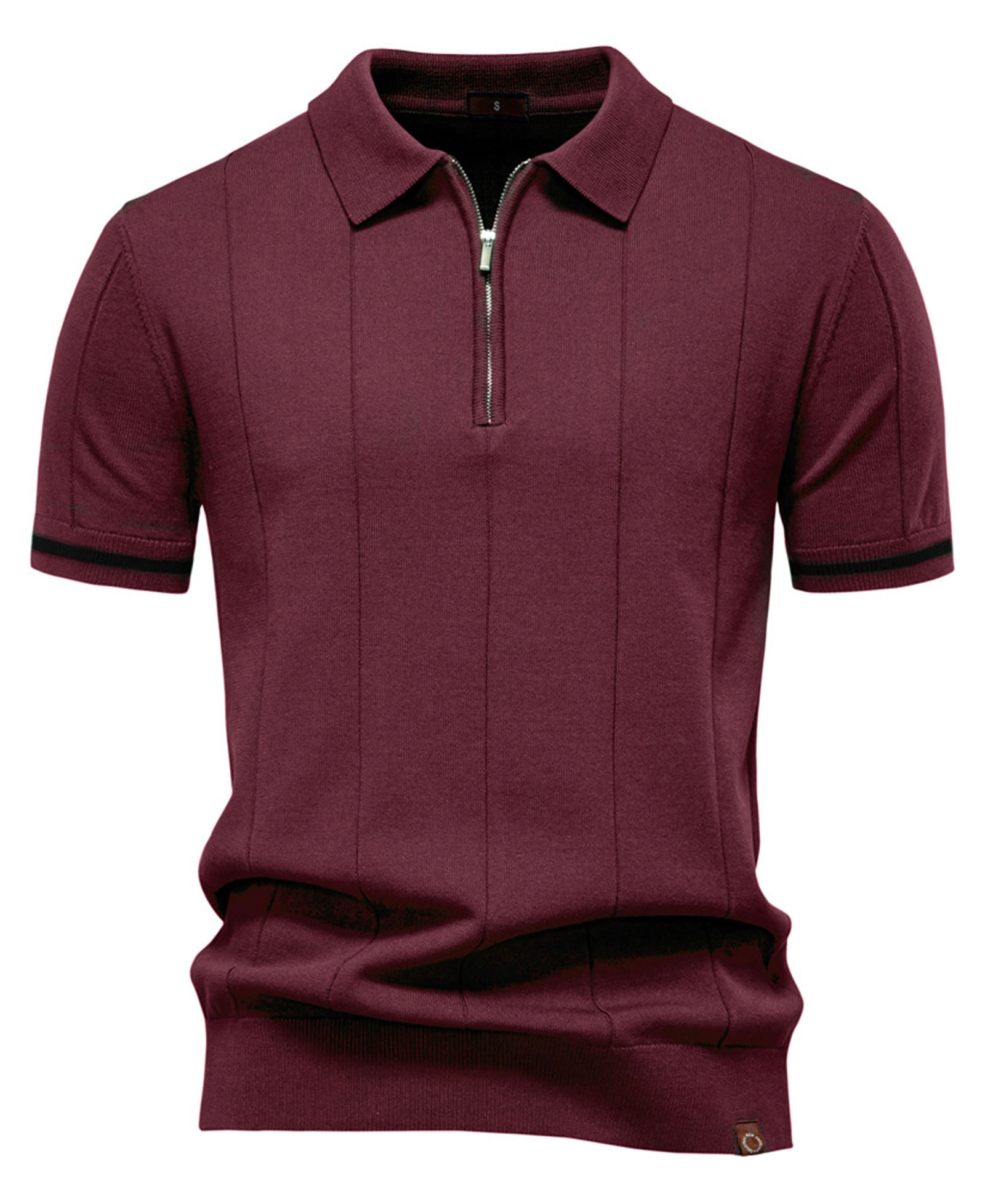 MAGIMODAC Mens Zipper Knit Polo Shirts Short Sleeve Classic T-Shirt Summer Half Zip Poloshirt Solid Color Tee Shirt