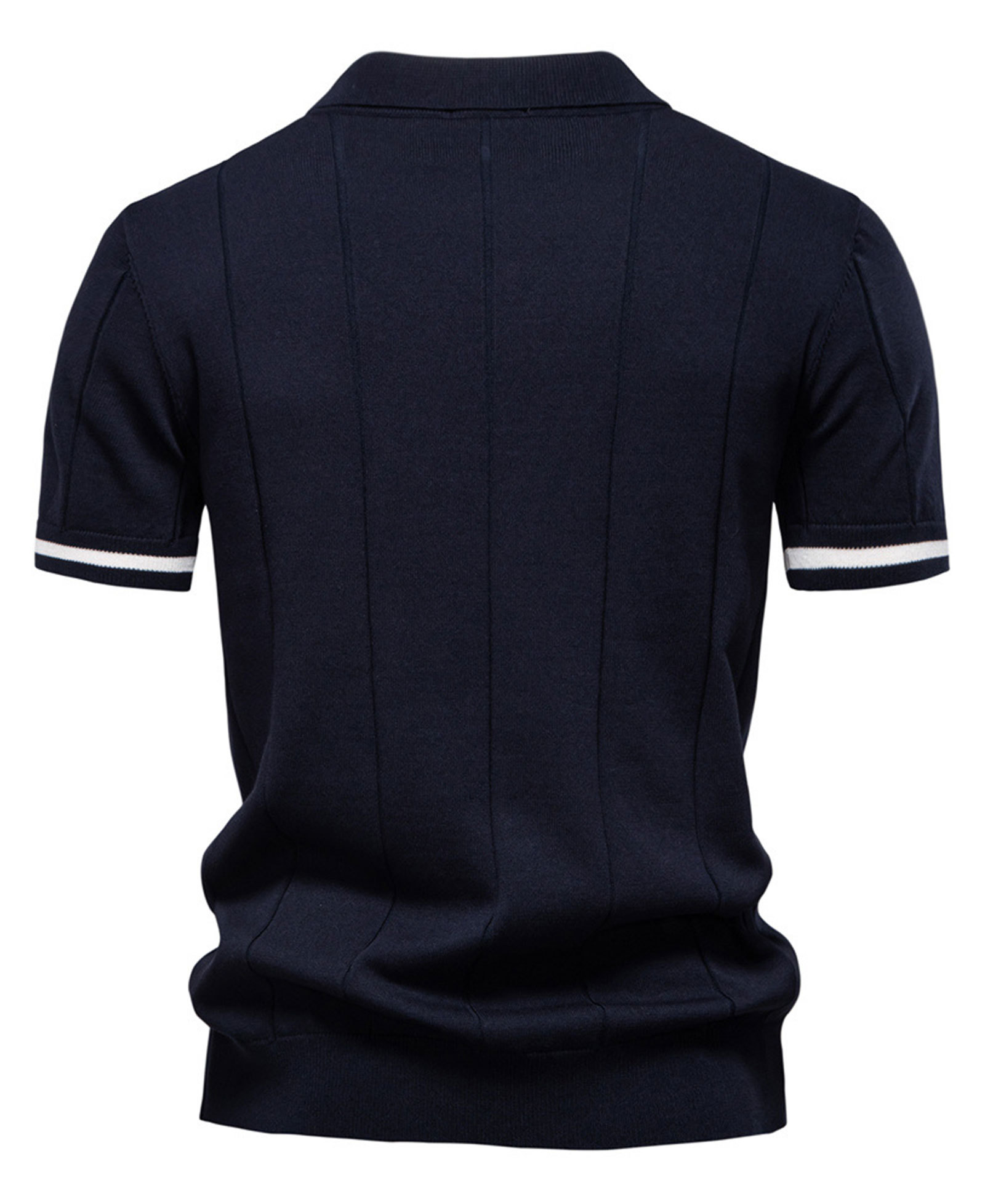 MAGIMODAC Mens Zipper Knit Polo Shirts Short Sleeve Classic T-Shirt Summer Half Zip Poloshirt Solid Color Tee Shirt
