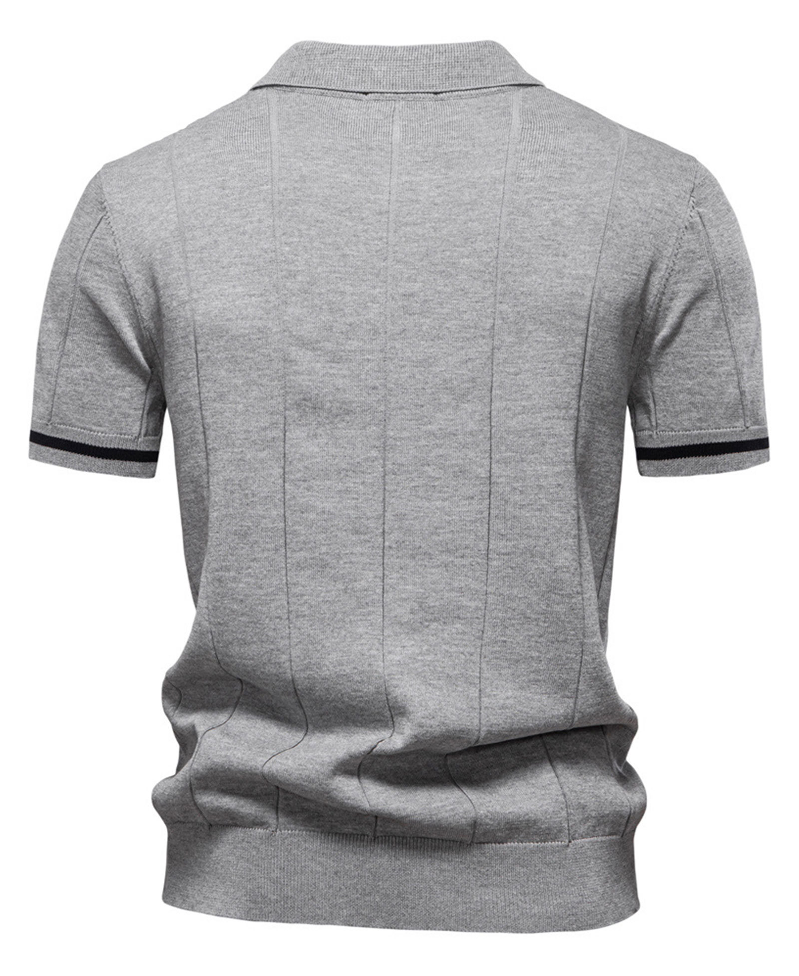 MAGIMODAC Mens Zipper Knit Polo Shirts Short Sleeve Classic T-Shirt Summer Half Zip Poloshirt Solid Color Tee Shirt