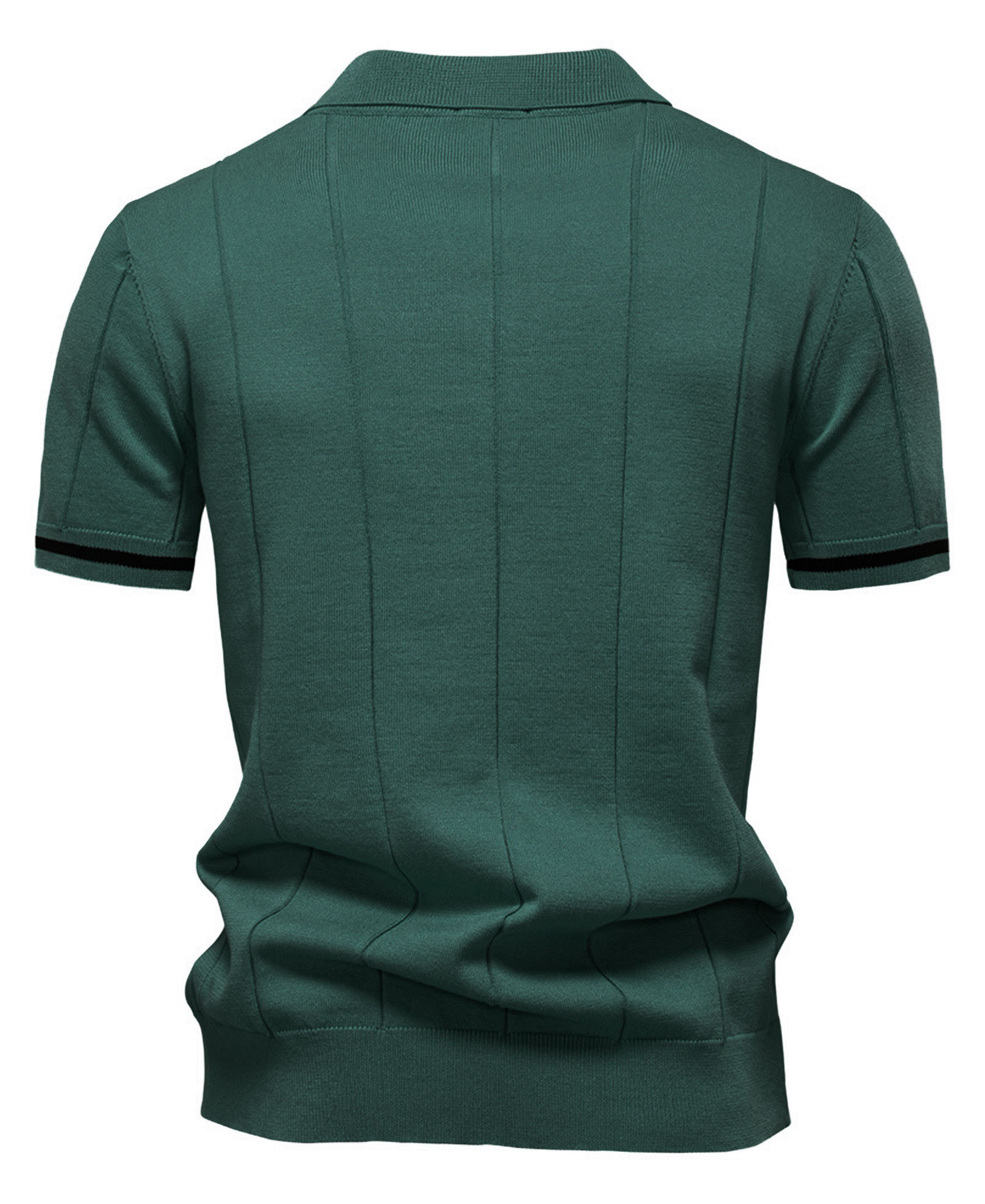 Zipper Knit Polo Shirts Men's Short Sleeve Classic T-Shirt Summer Half Zip Poloshirt Solid Color Tee Shirts