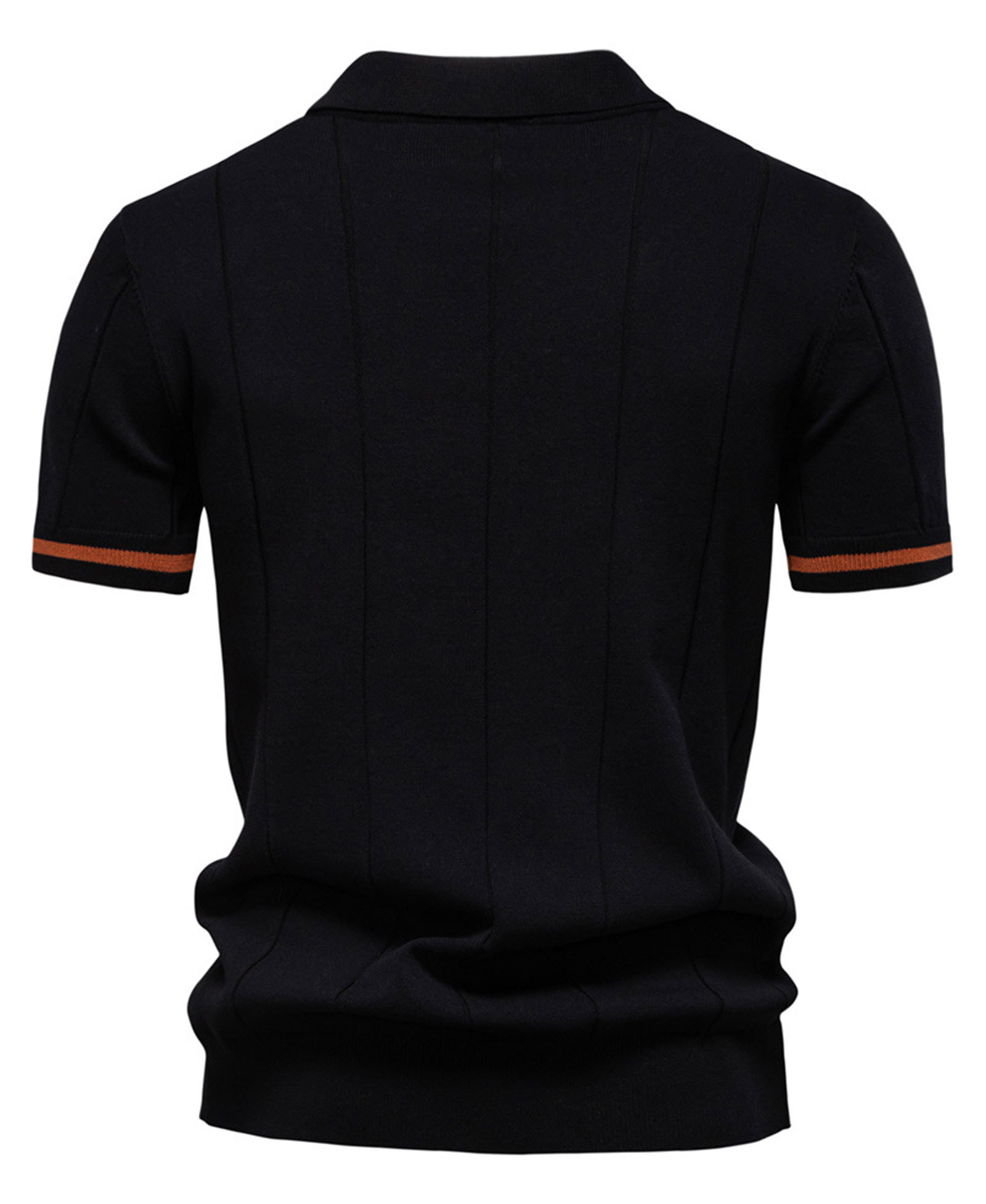 Zipper Knit Polo Shirts Men's Short Sleeve Classic T-Shirt Summer Half Zip Poloshirt Solid Color Tee Shirts