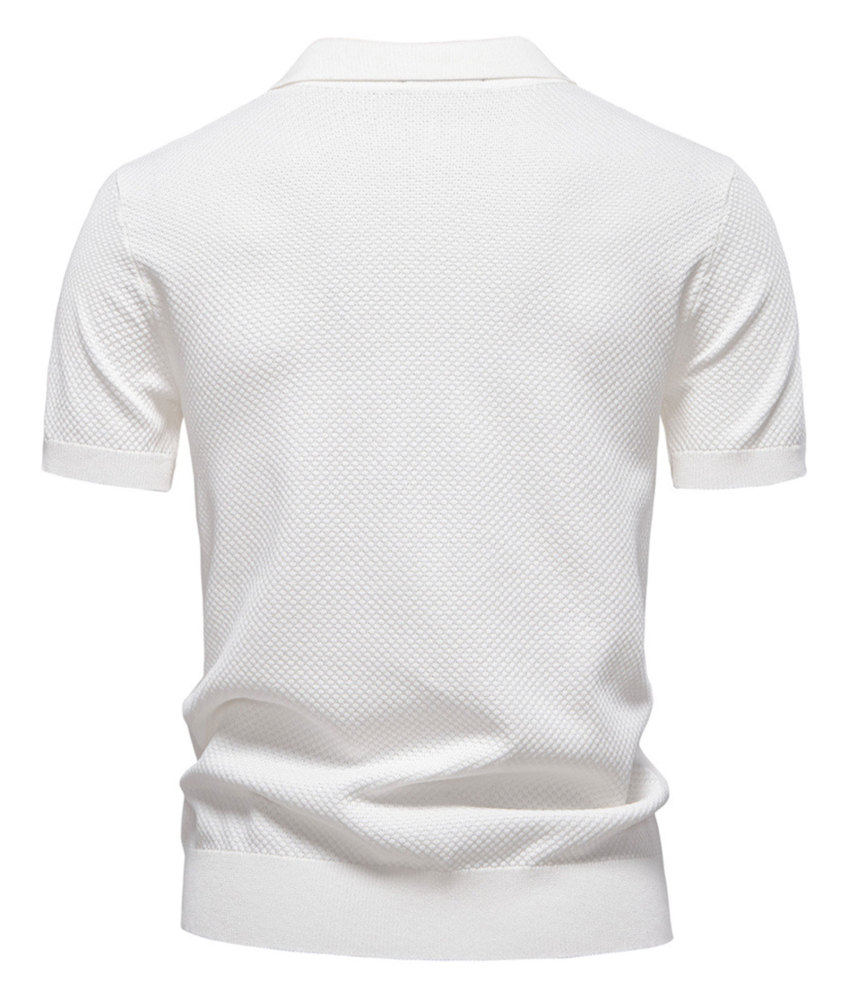 MAGIMODAC Mens Knit Polo Summer Shirts Short Sleeve T-Shirt Stylish V Neck Buttonless Tshirt Lightweight Knitted Shirts