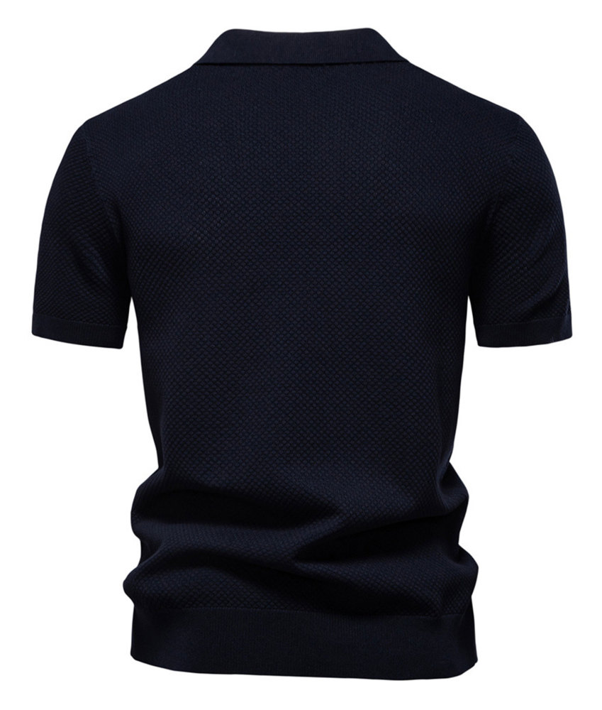 MAGIMODAC Mens Knit Polo Summer Shirts Short Sleeve T-Shirt Stylish V Neck Buttonless Tshirt Lightweight Knitted Shirts