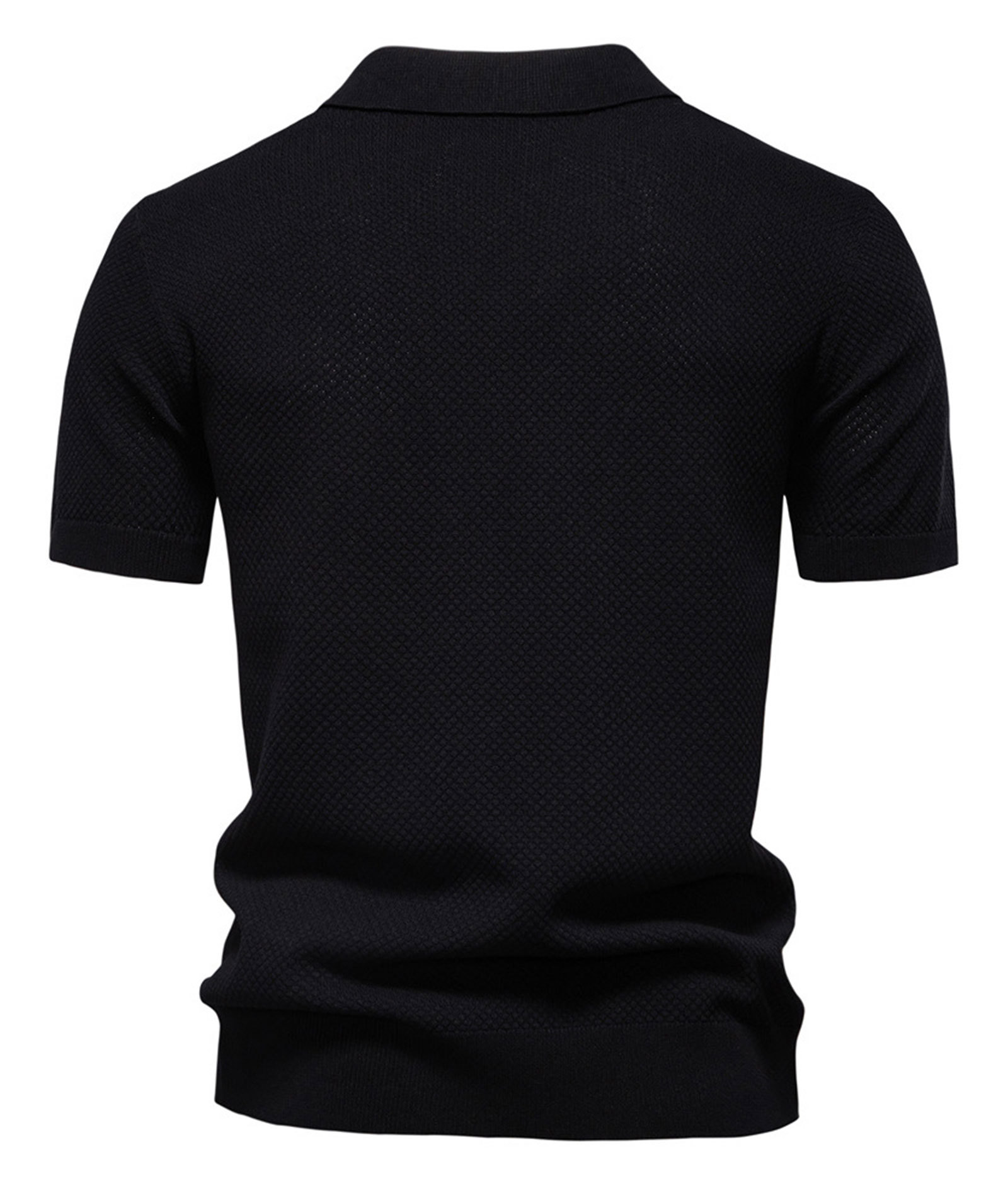 MAGIMODAC Mens Knit Polo Summer Shirts Short Sleeve T-Shirt Stylish V Neck Buttonless Tshirt Lightweight Knitted Shirts