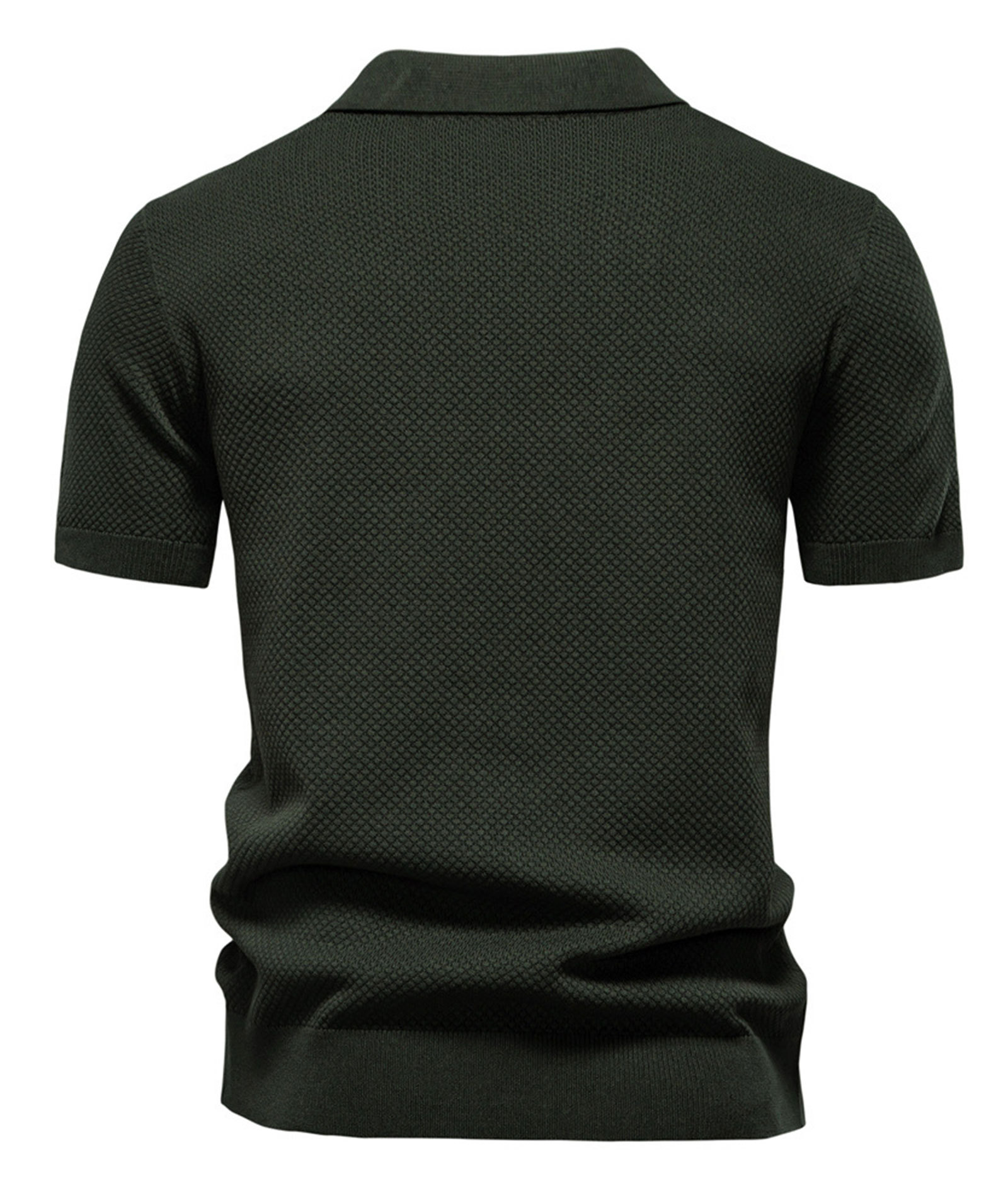 Mens Knit Polo Summer Shirts Short Sleeve T-Shirt Stylish V Neck Buttonless Tshirt Lightweight Knitted Shirts