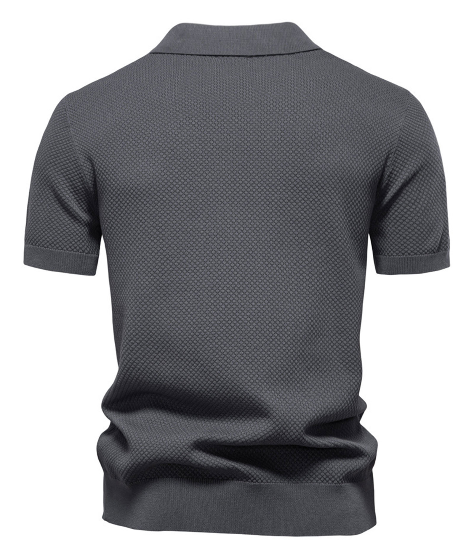 MAGIMODAC Mens Knit Polo Summer Shirts Short Sleeve T-Shirt Stylish V Neck Buttonless Tshirt Lightweight Knitted Shirts