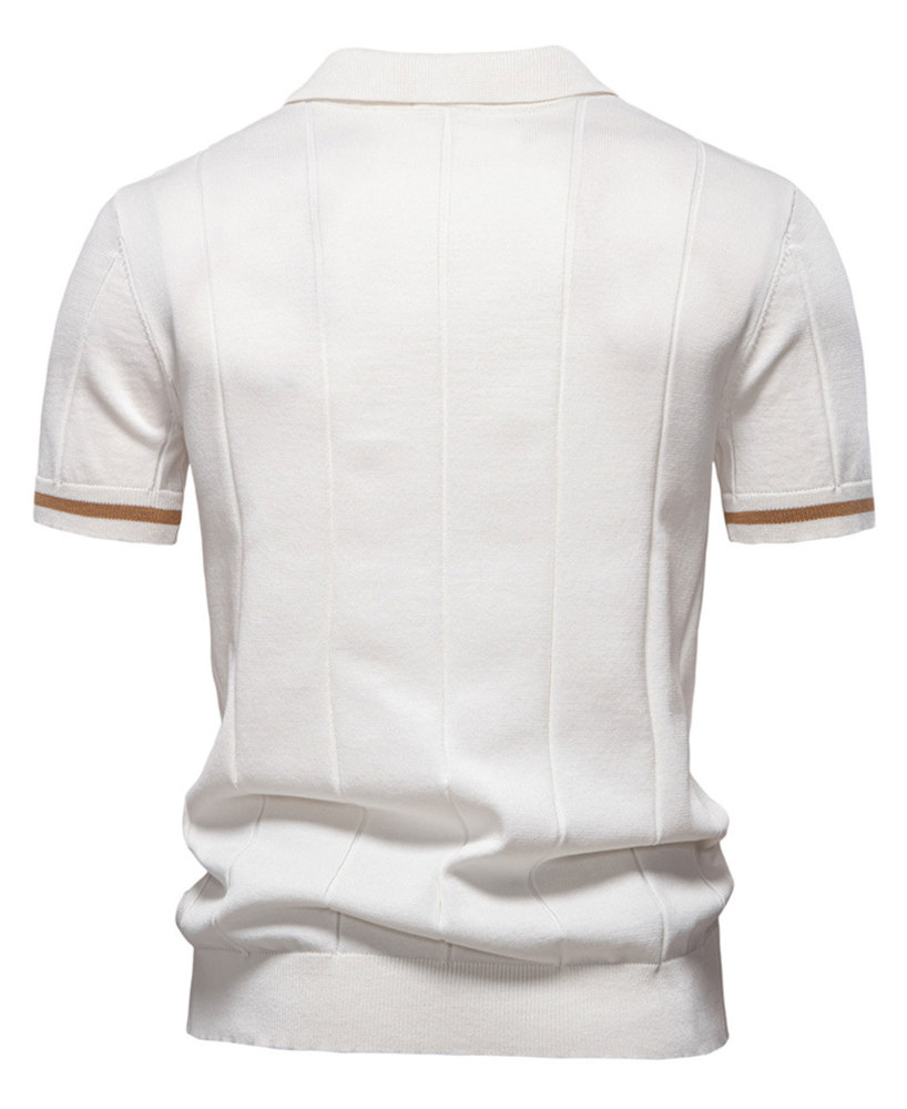 MAGIMODAC Mens Zipper Knit Polo Shirts Short Sleeve Classic T-Shirt Summer Half Zip Poloshirt Solid Color Tee Shirt