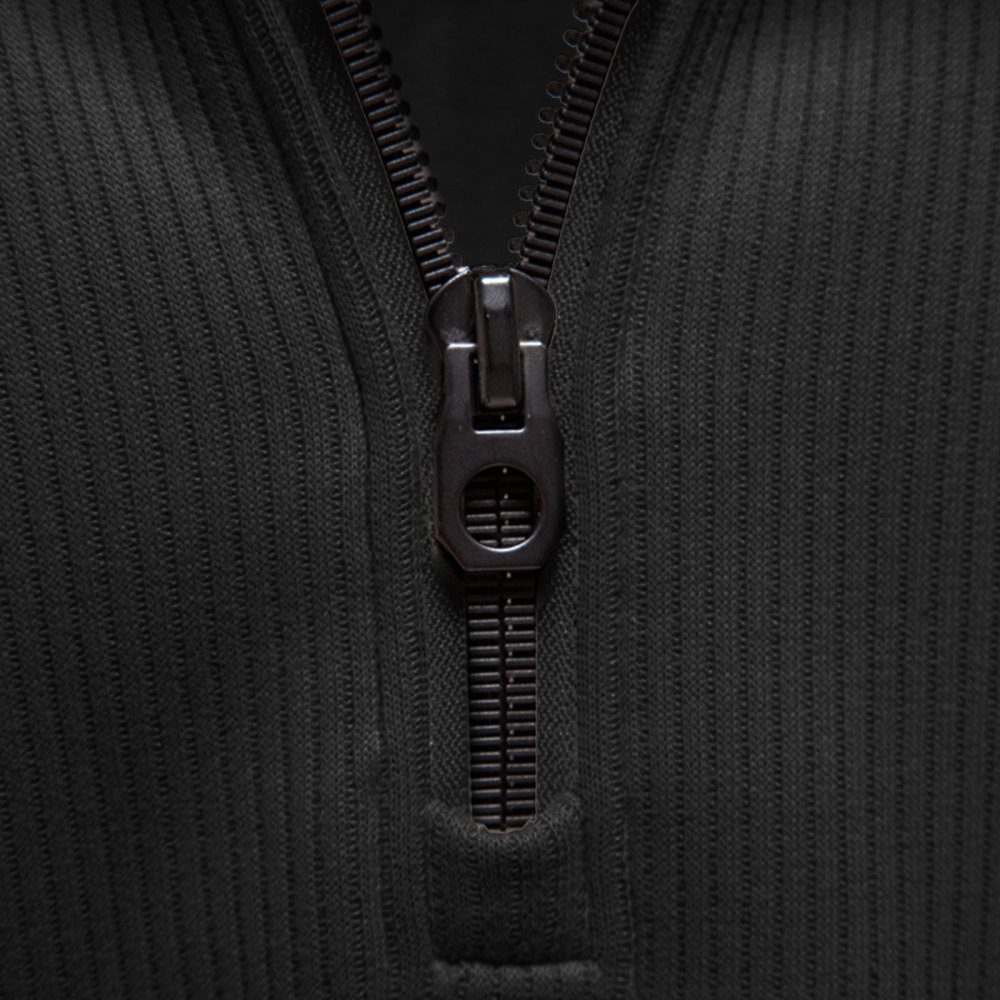 Men's Quarter Zip Pullover Long Sleeve Knit Sweater Stand Collar Sweatshirt Casual Warm Sweaters
