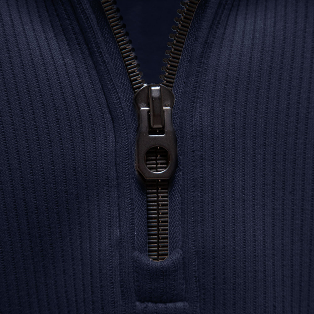 Men's Quarter Zip Pullover Long Sleeve Knit Sweater Stand Collar Sweatshirt Casual Warm Sweaters