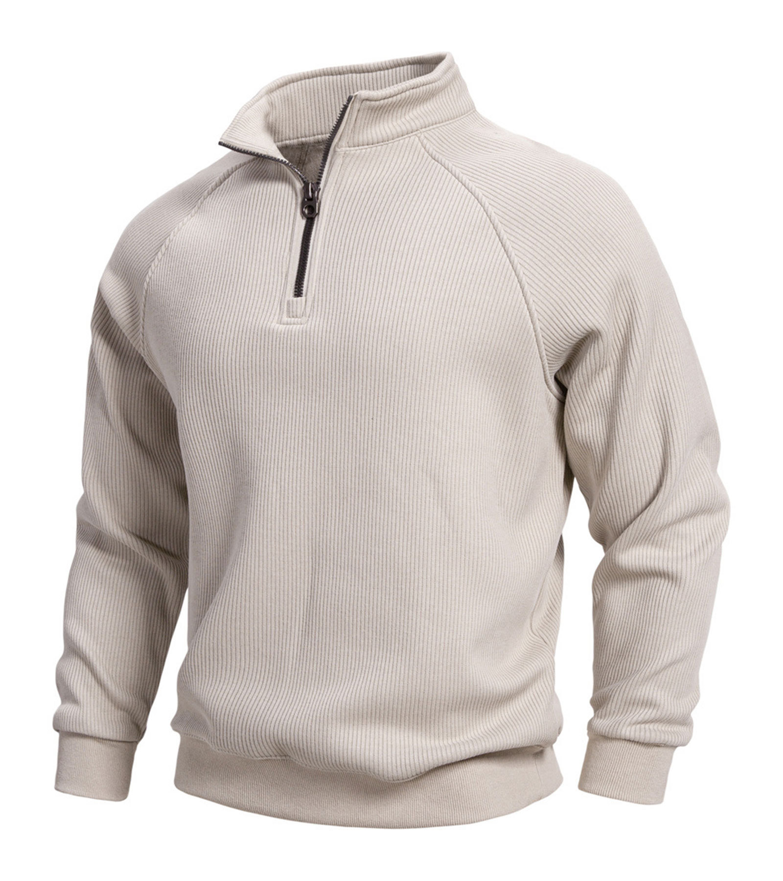 MAGIMODAC Mens Quarter Zip Pullover Long Sleeve Knit Sweater Stand Collar Sweatshirt Casual Warm Sweaters