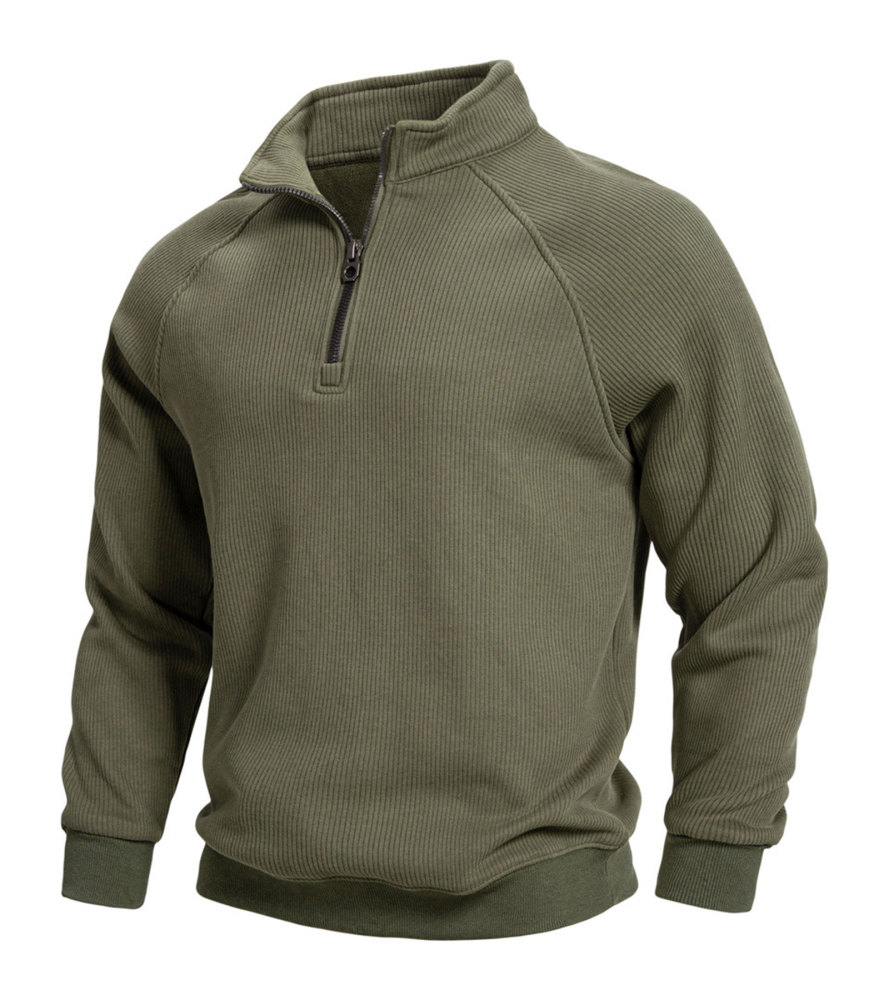 MAGIMODAC Mens Quarter Zip Pullover Long Sleeve Knit Sweater Stand Collar Sweatshirt Casual Warm Sweaters