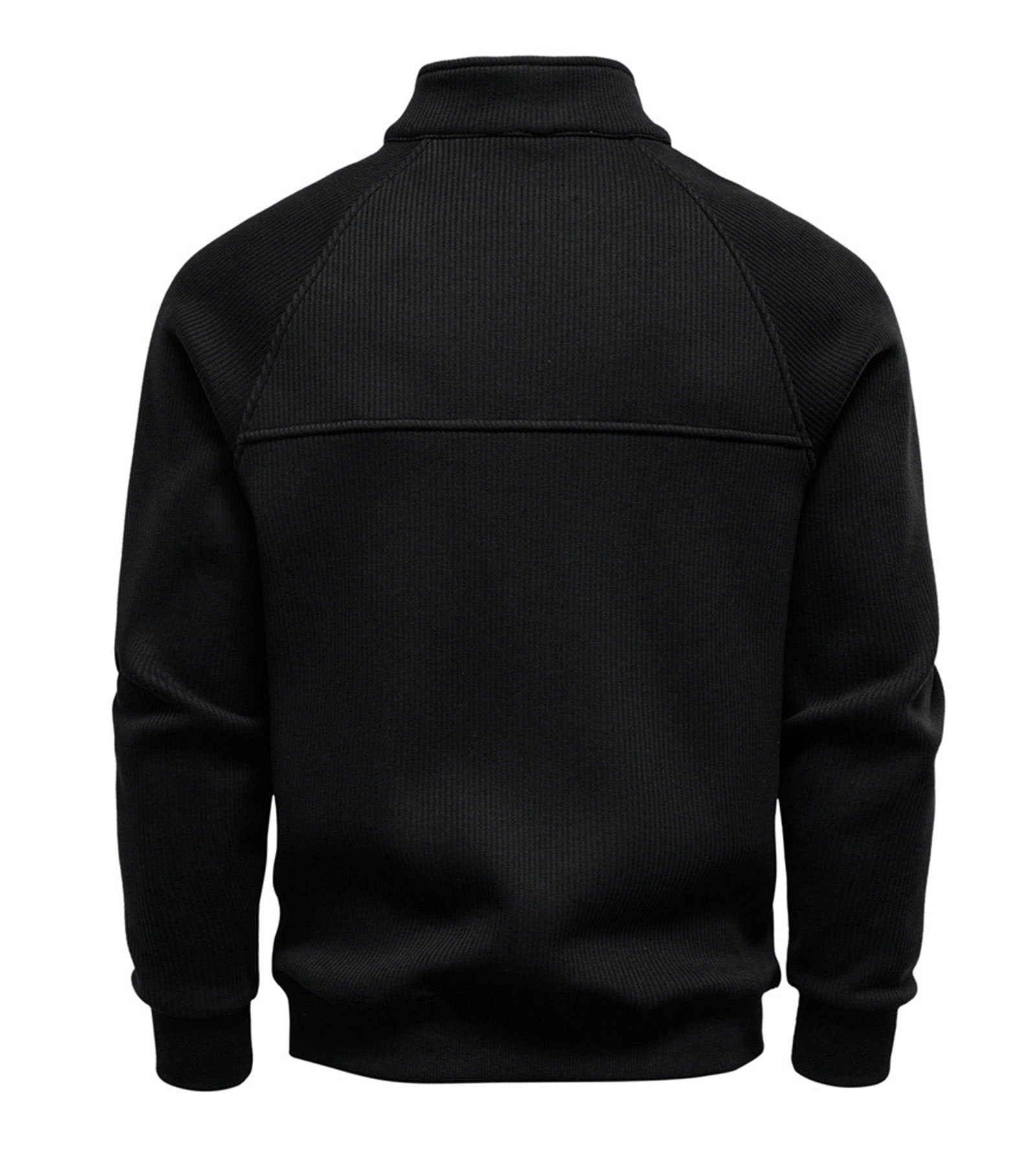 Men's Quarter Zip Pullover Long Sleeve Knit Sweater Stand Collar Sweatshirt Casual Warm Sweaters
