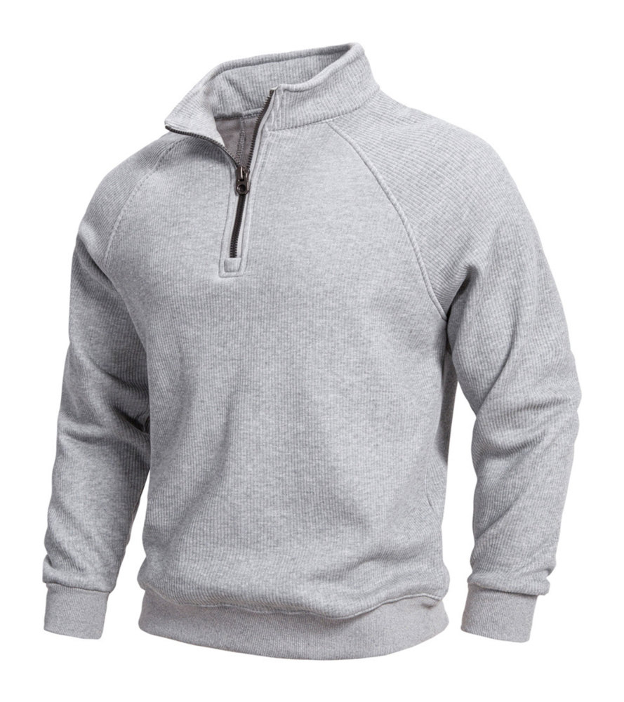Men's Quarter Zip Pullover Long Sleeve Knit Sweater Stand Collar Sweatshirt Casual Warm Sweaters