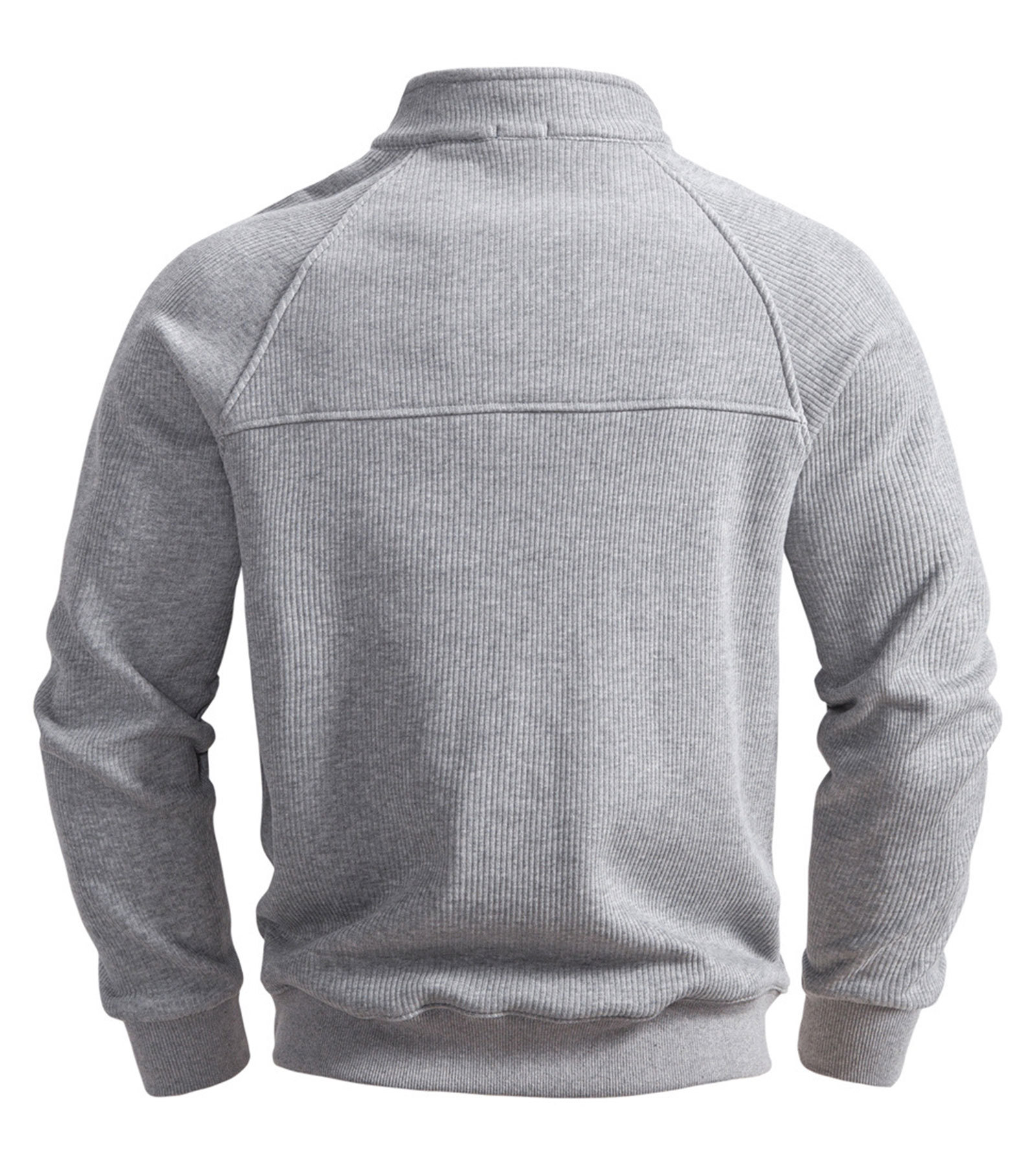 Men's Quarter Zip Pullover Long Sleeve Knit Sweater Stand Collar Sweatshirt Casual Warm Sweaters