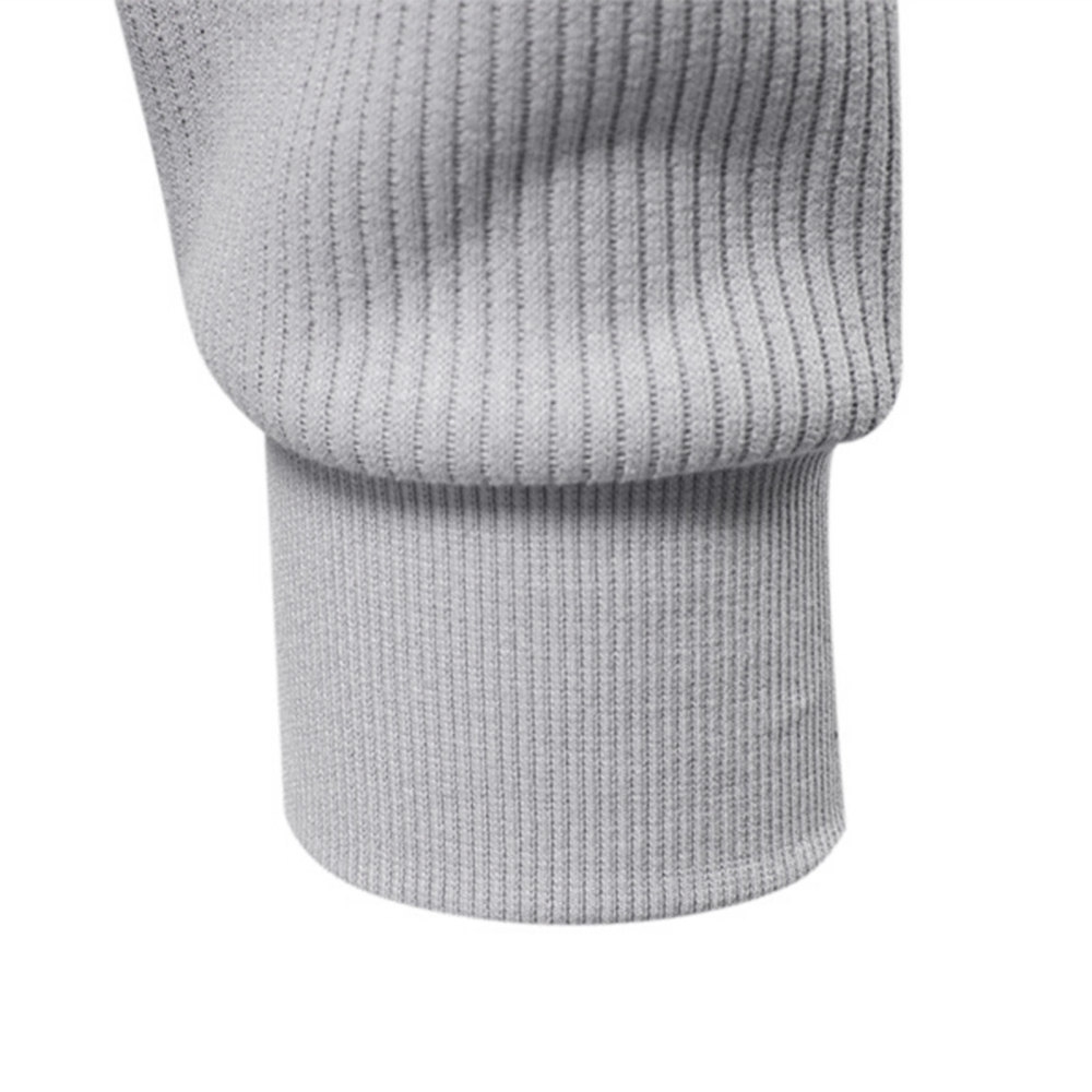 Men's Quarter Zip Pullover Long Sleeve Knit Sweater Stand Collar Sweatshirt Casual Warm Sweaters
