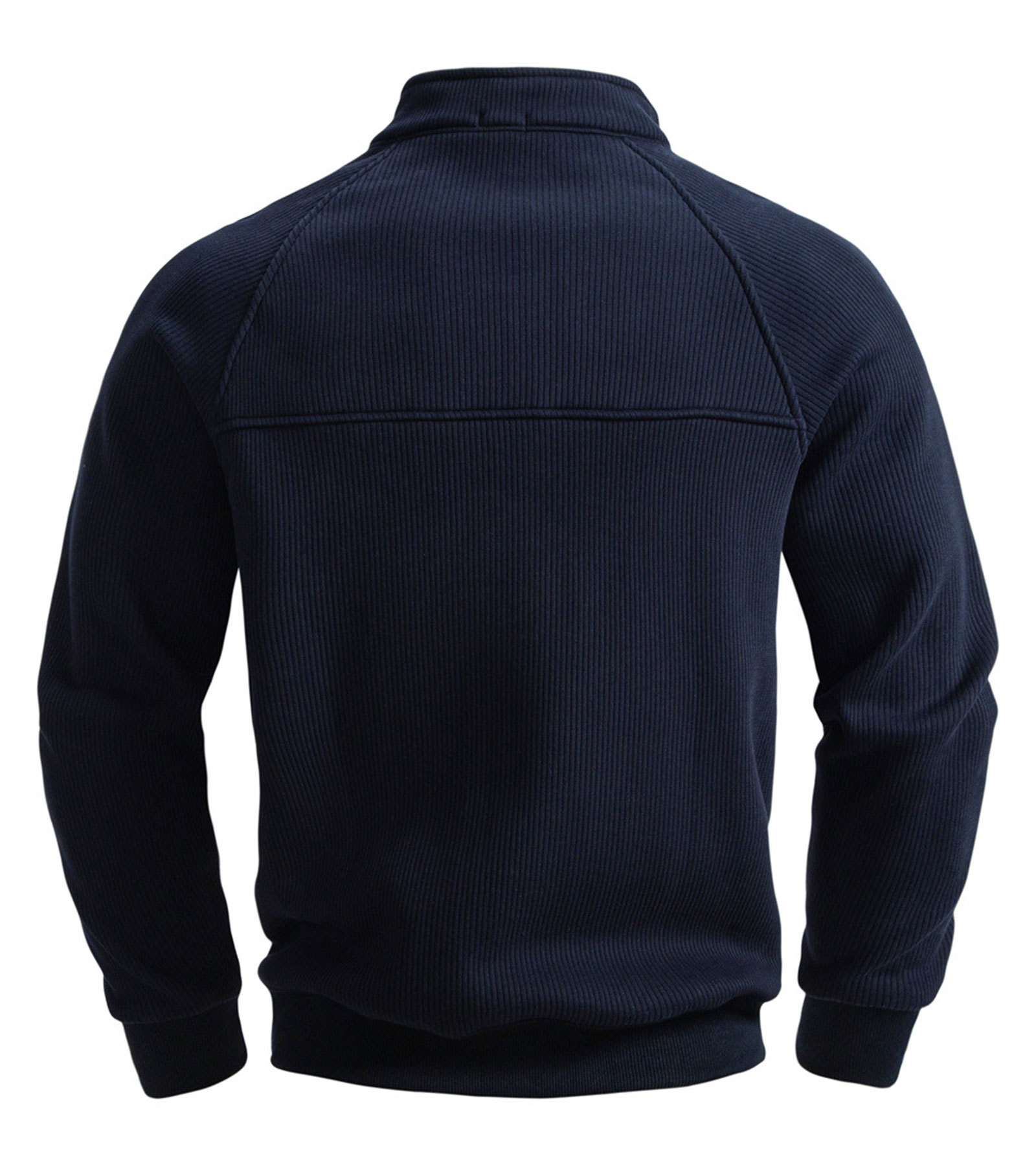 Men's Quarter Zip Pullover Long Sleeve Knit Sweater Stand Collar Sweatshirt Casual Warm Sweaters