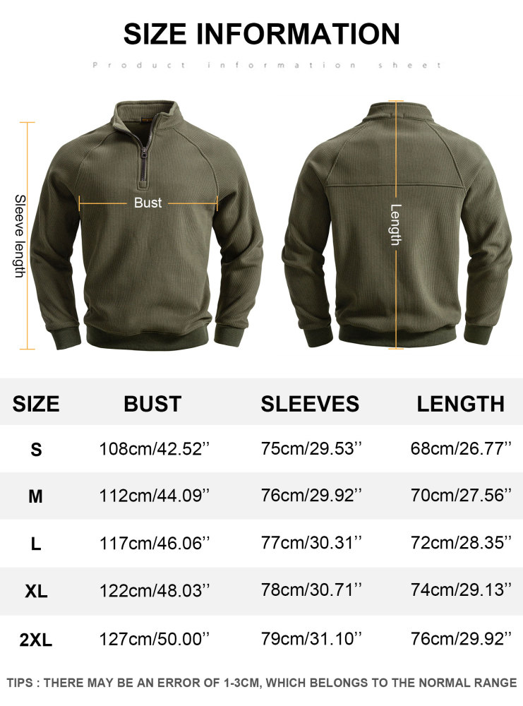 MAGIMODAC Mens Quarter Zip Pullover Long Sleeve Knit Sweater Stand Collar Sweatshirt Casual Warm Sweaters