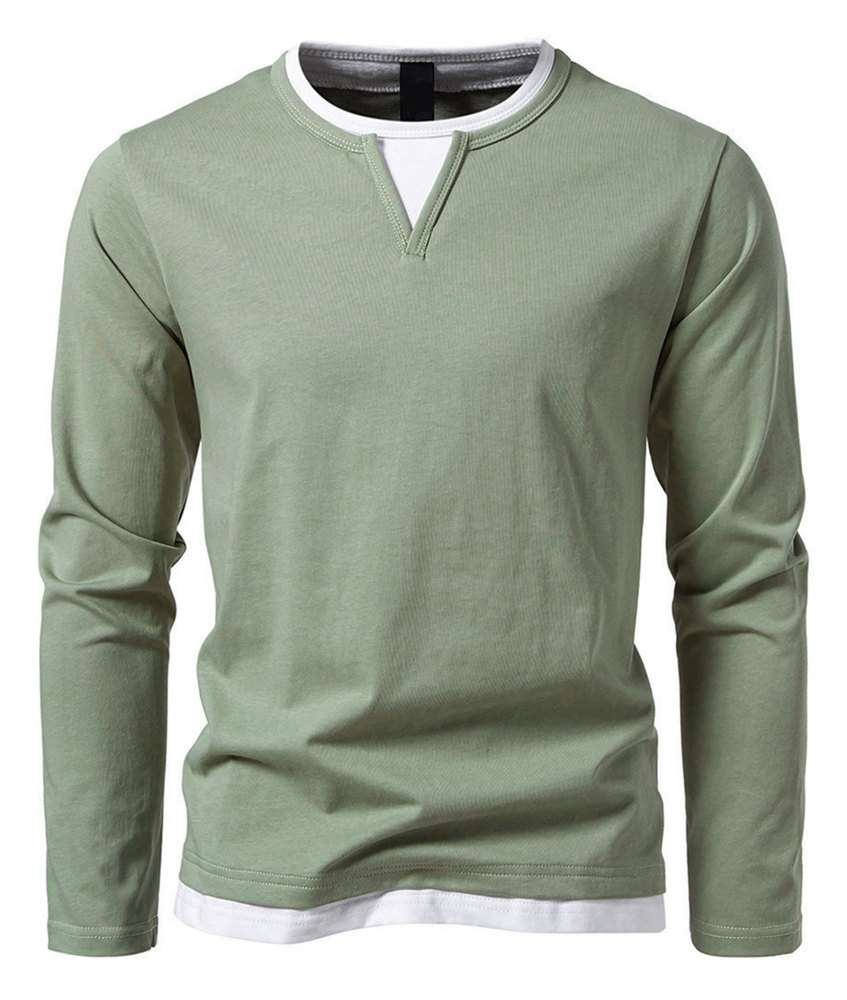 MAGIMODAC Mens Long Sleeve Shirts Summer Classic Crew Neck T-Shirt Casual Tee Shirt Lightweight Solid Color Fall Tops