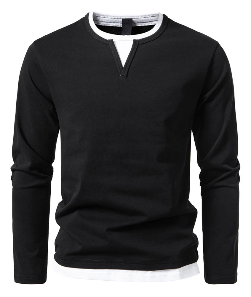MAGIMODAC Mens Long Sleeve Shirts Summer Classic Crew Neck T-Shirt Casual Tee Shirt Lightweight Solid Color Fall Tops