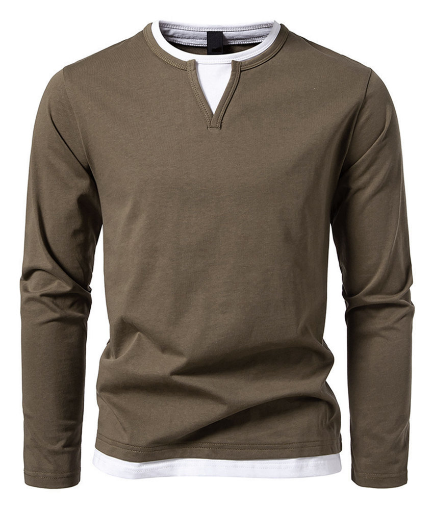 MAGIMODAC Mens Long Sleeve Shirts Summer Classic Crew Neck T-Shirt Casual Tee Shirt Lightweight Solid Color Fall Tops