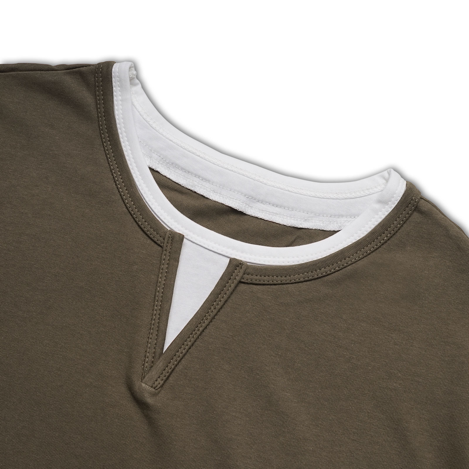 Long Sleeve Shirts Mens Summer Classic Crew Neck T-Shirt Casual Tee Shirt Lightweight Solid Color Fall Tops