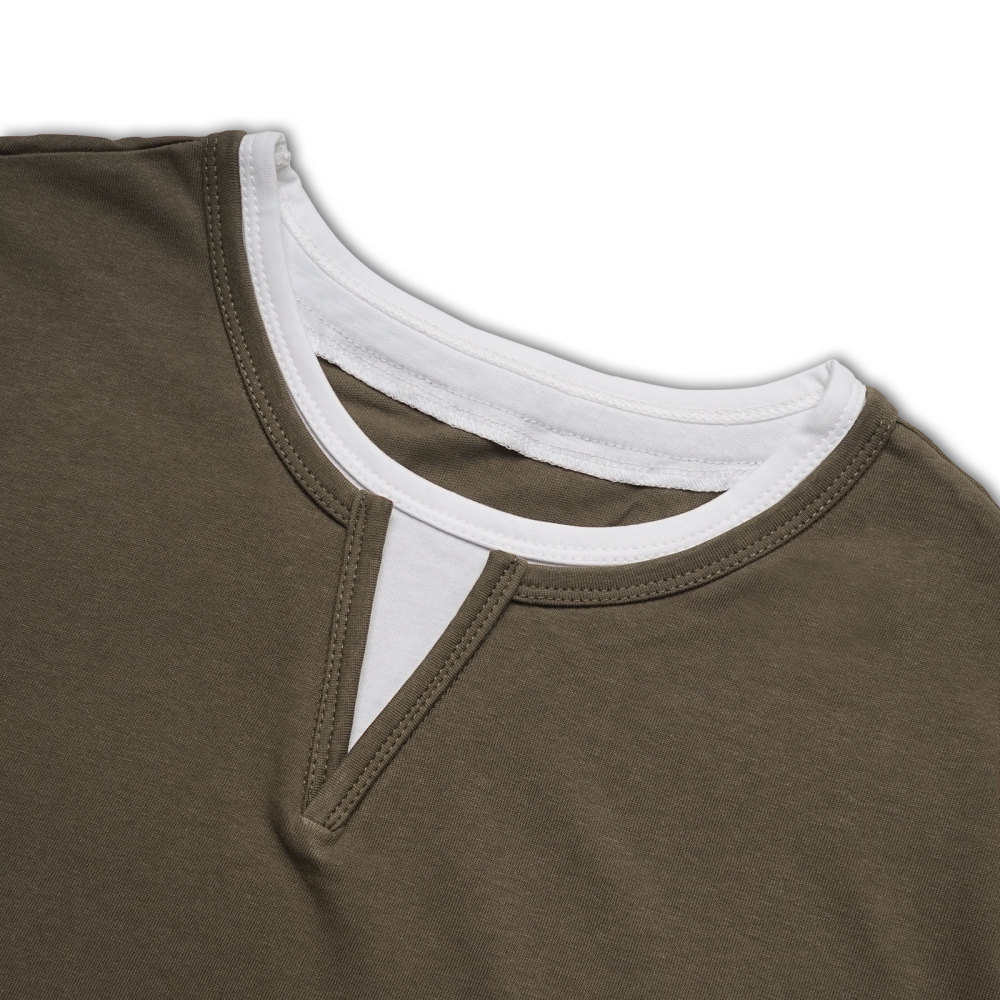 Long Sleeve Shirts Mens Summer Classic Crew Neck T-Shirt Casual Tee Shirt Lightweight Solid Color Fall Tops