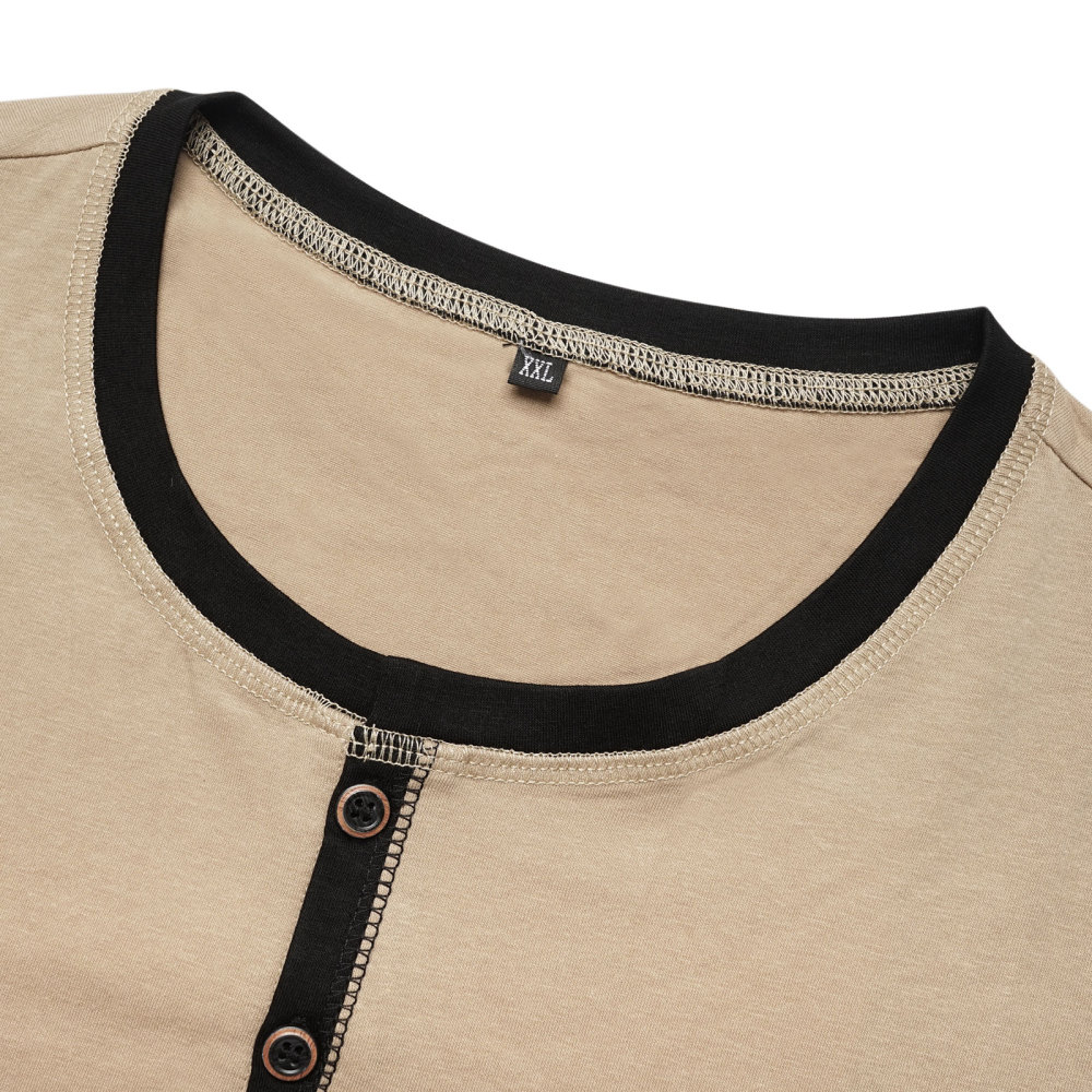 Summer Henley Short Sleeve T-Shirts Mens Casual Classic V Neck T Shirt Lightweight Cotton Tee Tops with Button